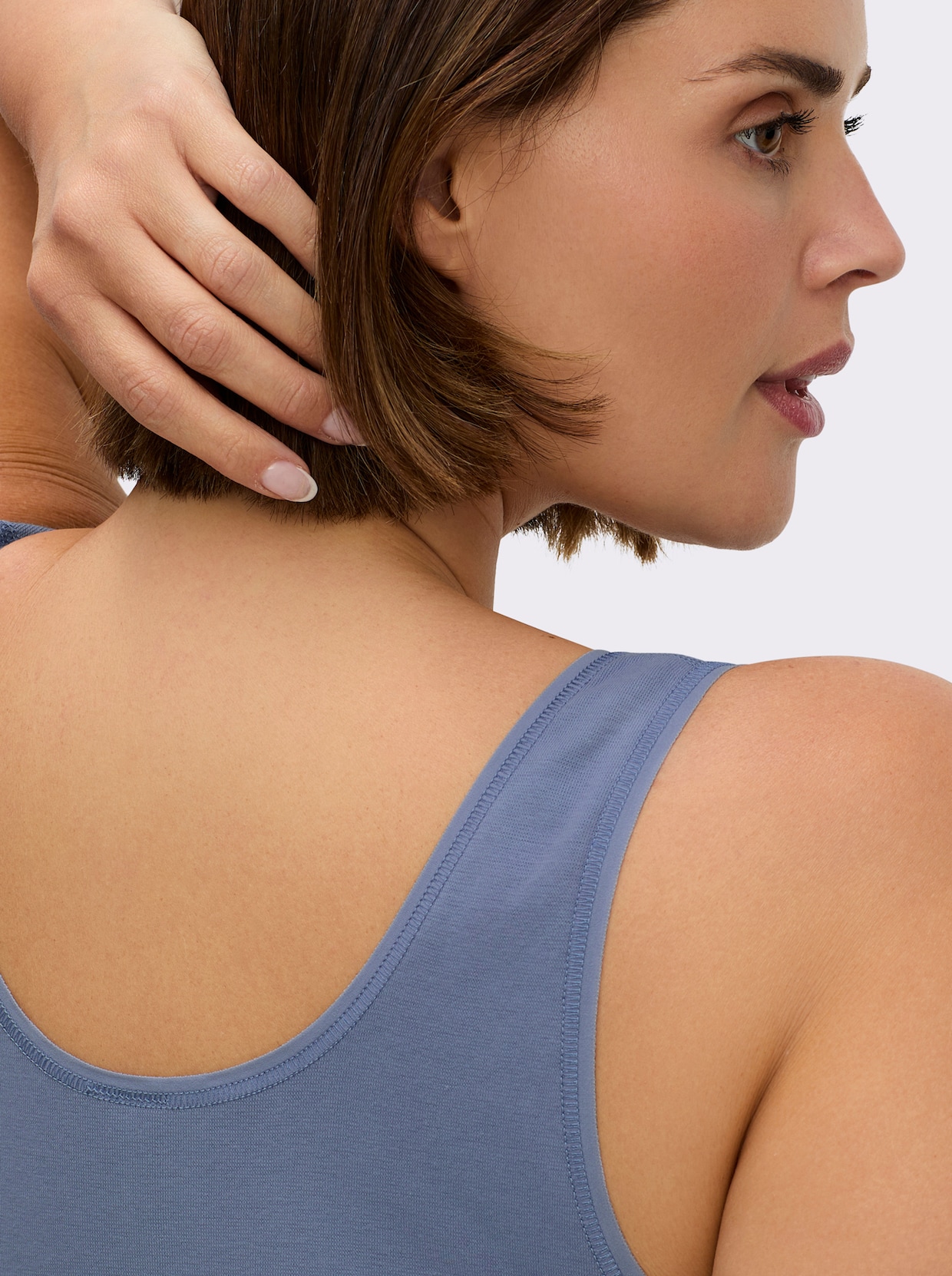 wäschepur Bustier mit doppeltem Softbund - jeansblau + mauve