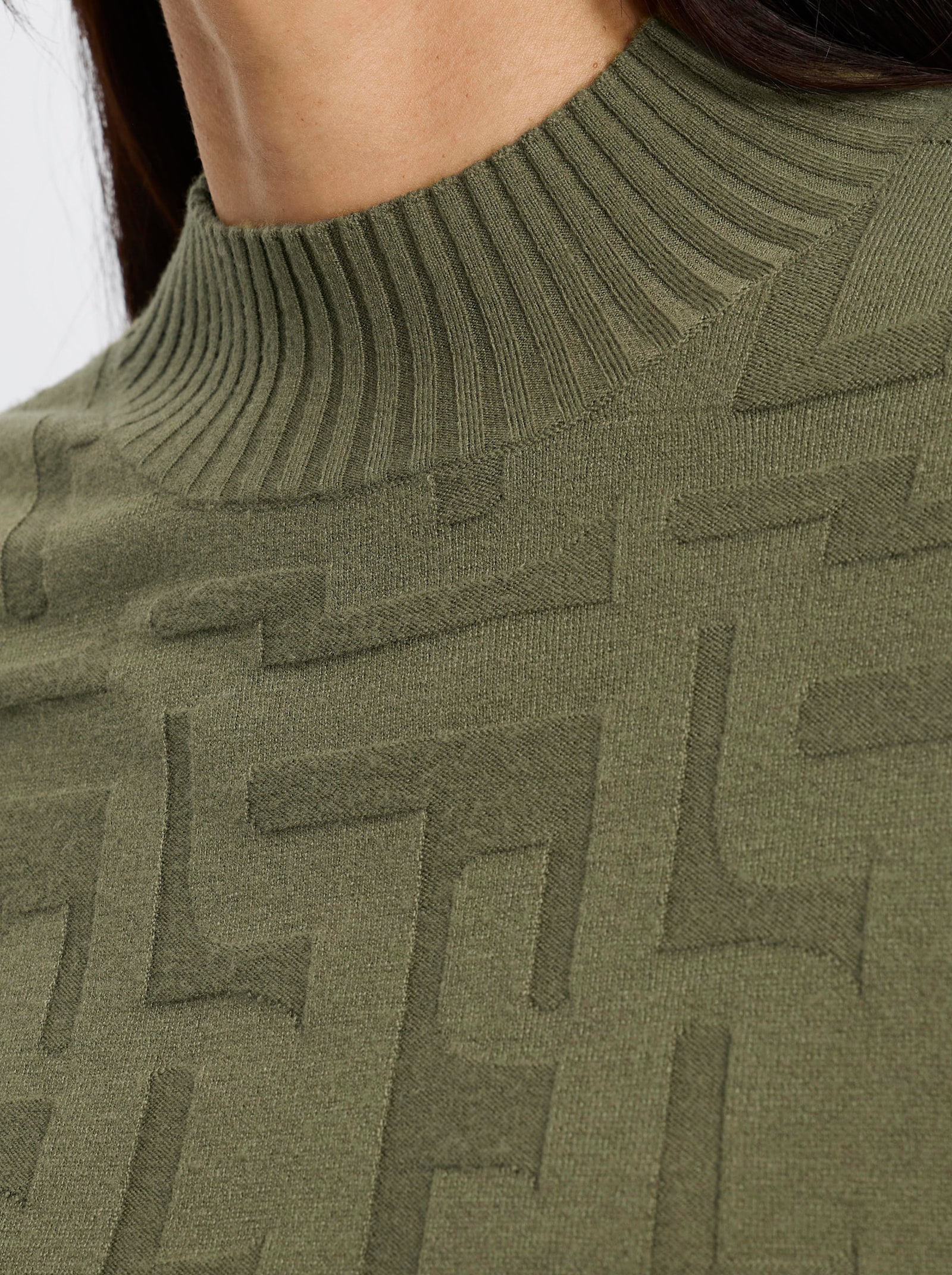 heine Jacquardpullover - oliv