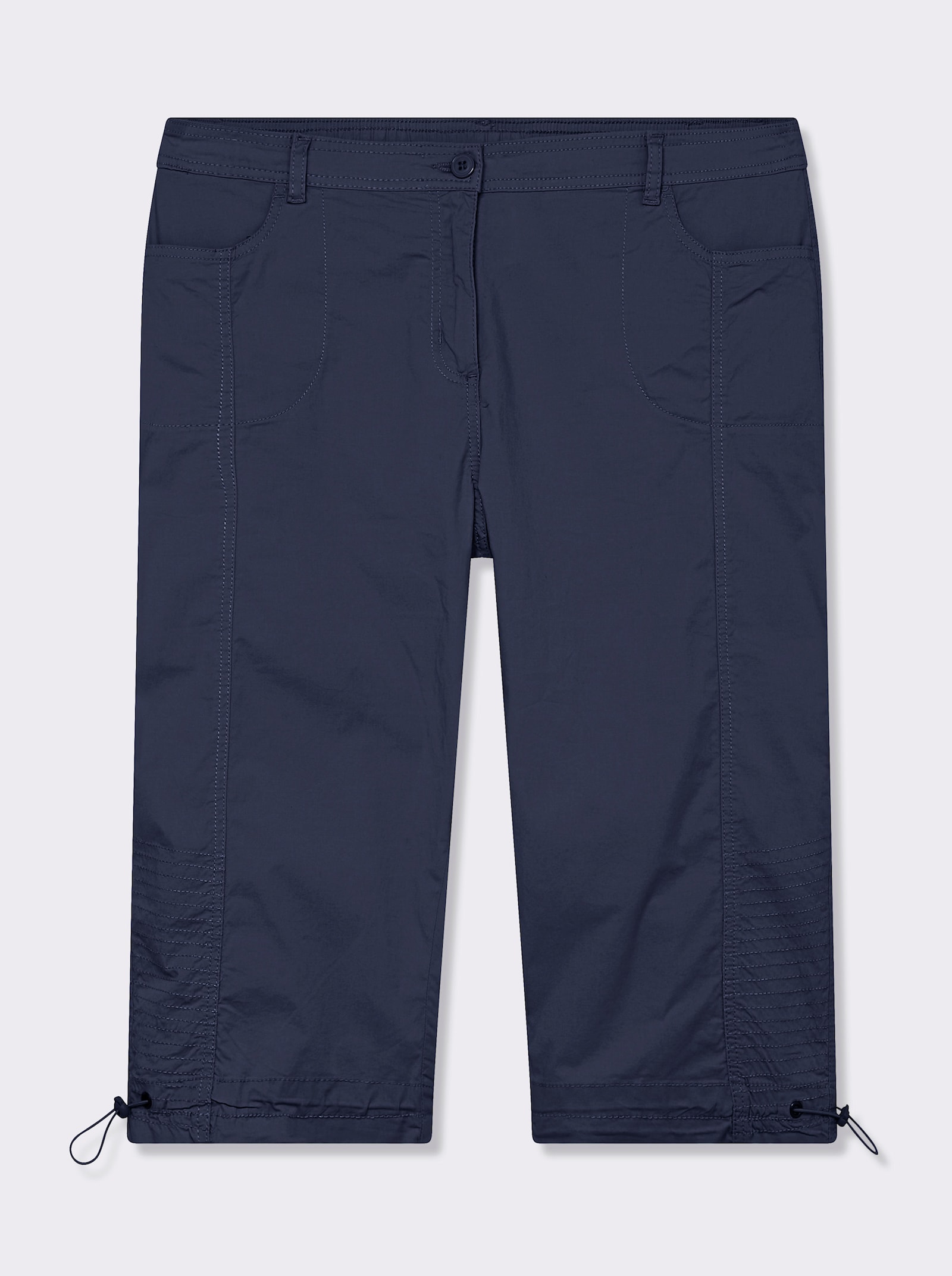 Caprihose mit Gummizug am Beinabschluss - nachtblau