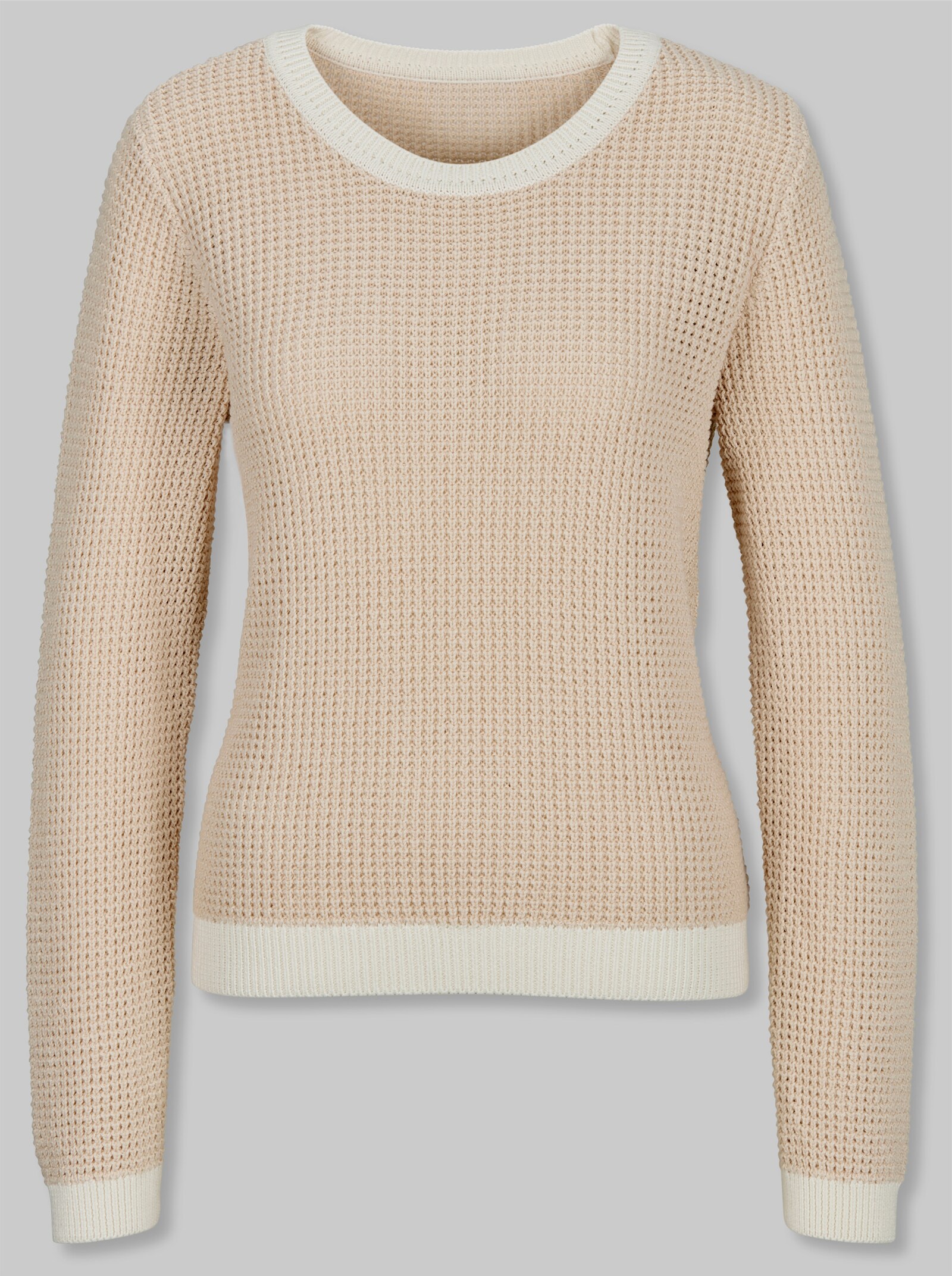 heine Pullover mit Kontrast-Bündchen - sand