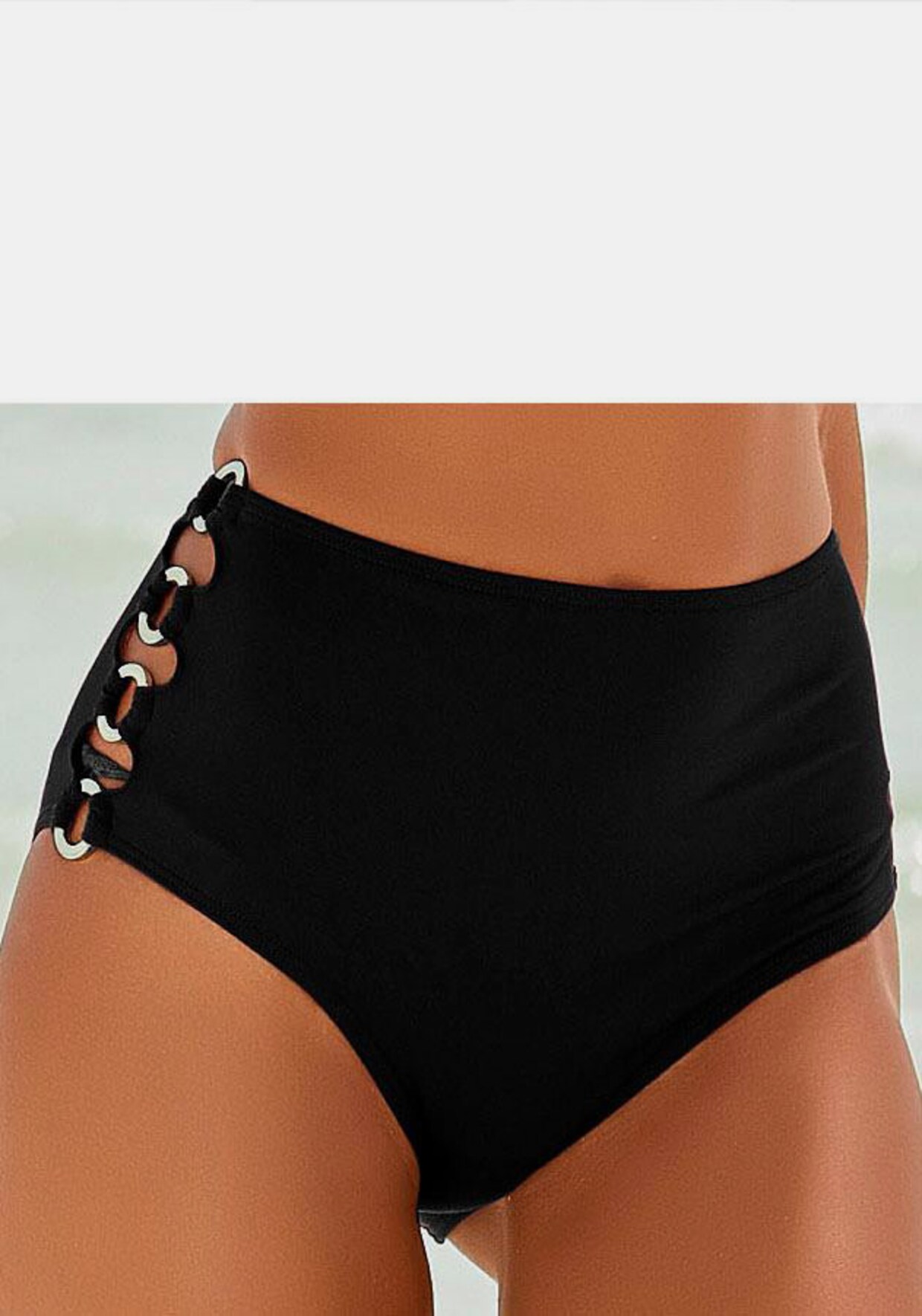 LASCANA Highwaist bikinibroekje - zwart