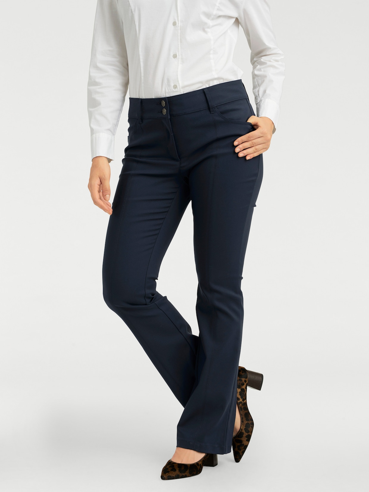 heine Bootcut broek - marine