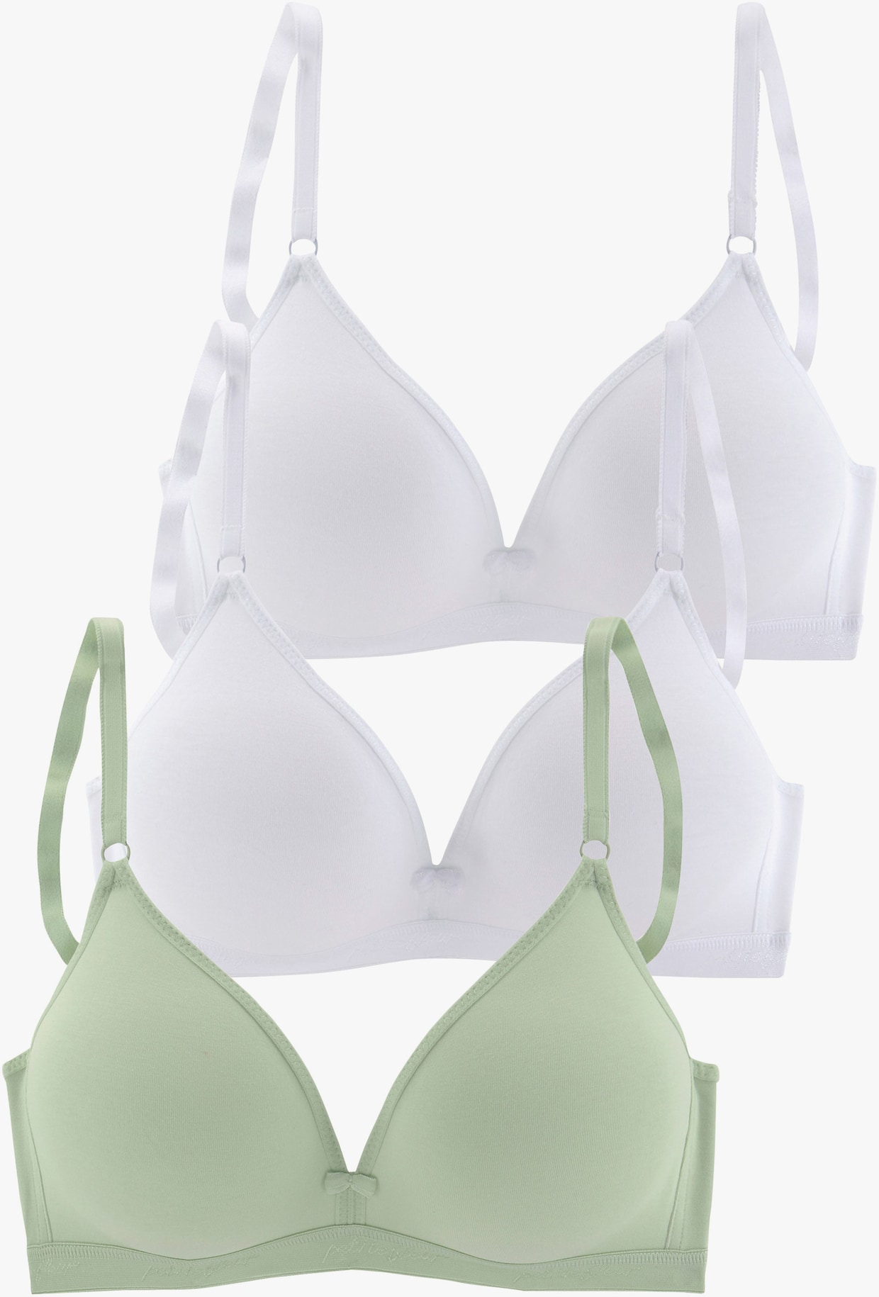 petite fleur Bralette-BH - 2xweiss+1xmint