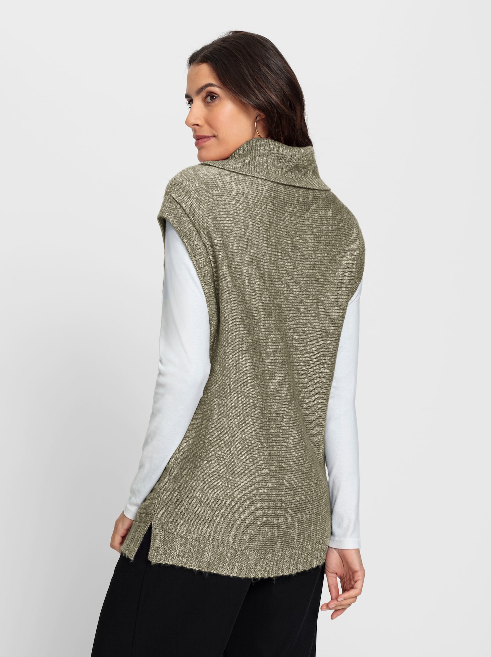 Pullunder im Mustermix - khaki-meliert