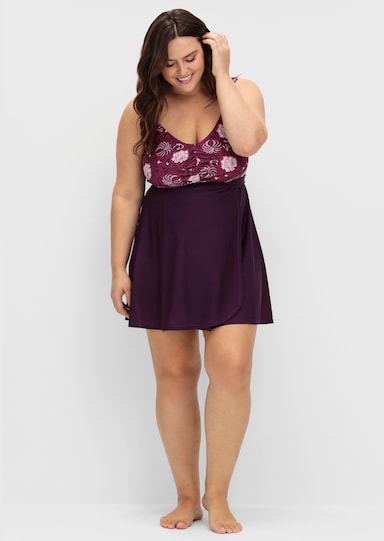 sheego by Joe Browns Tankini-Oberteil - beere-gemustert