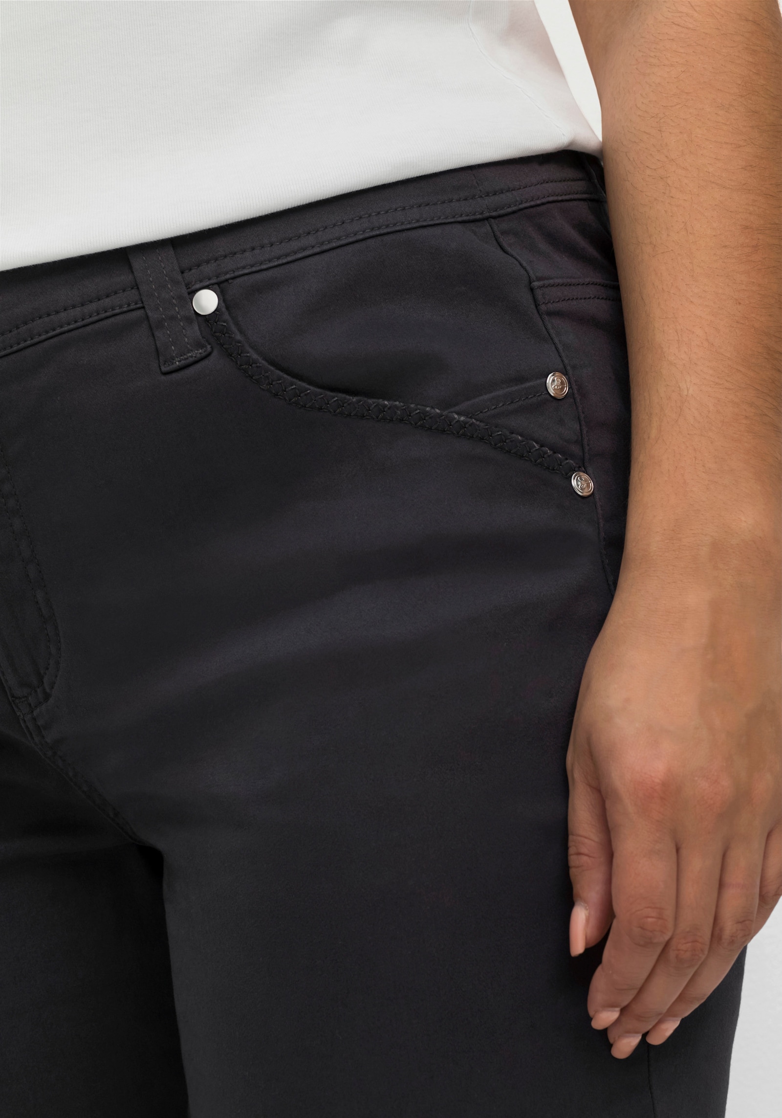 sheego Hose mit schmalem Bein und bequemer Taille - dunkelgrau