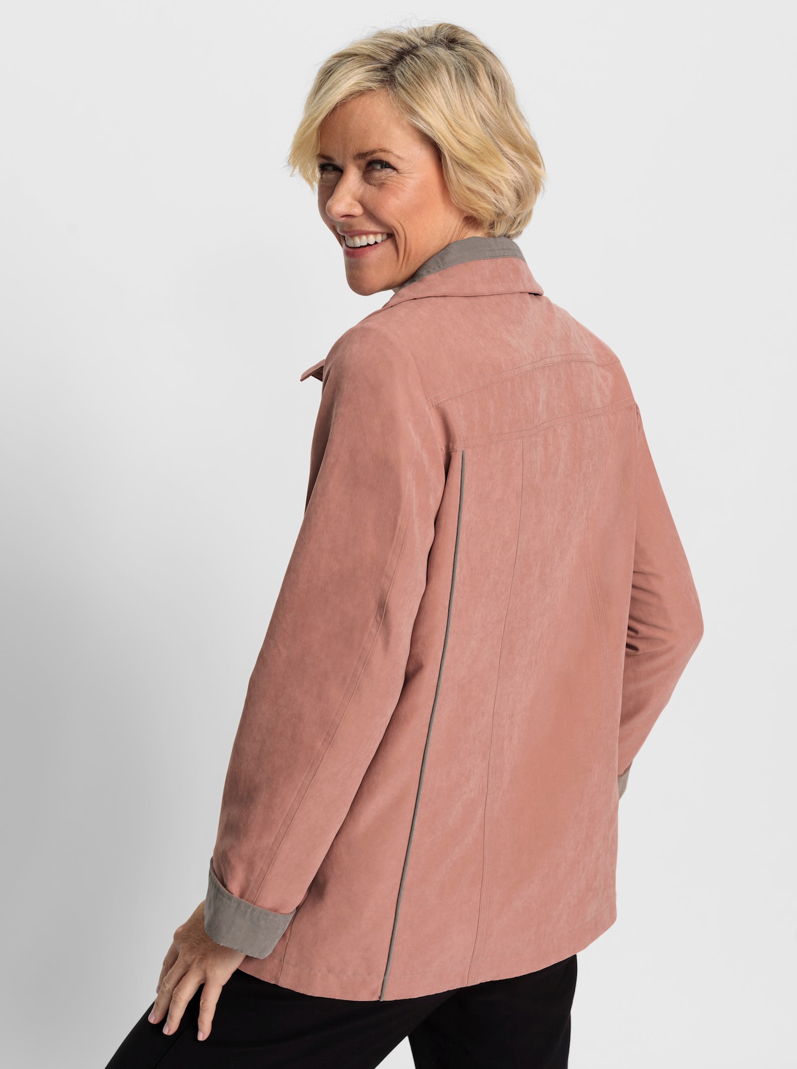 Jack van microgaren met blinde ritssluiting - rozenhout