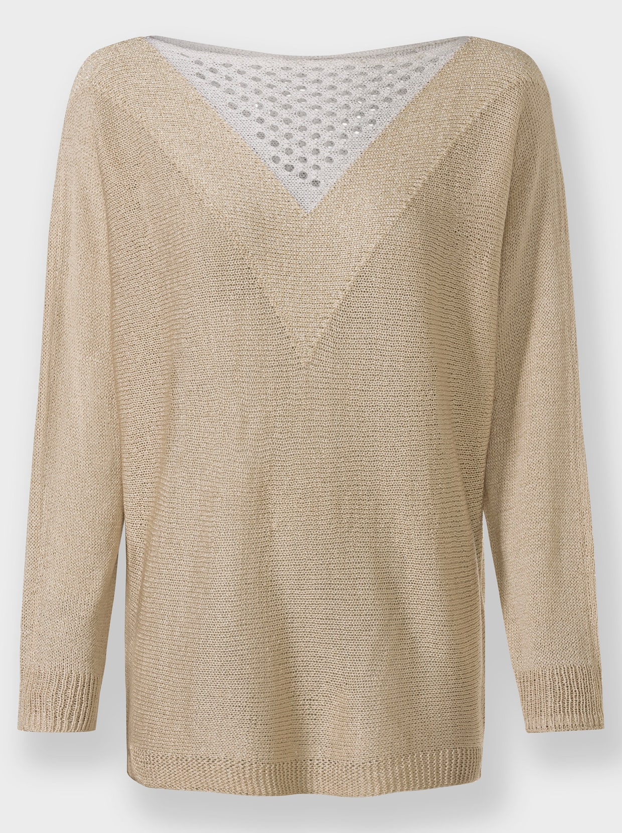 heine Pullover - sand-weiss-gemustert