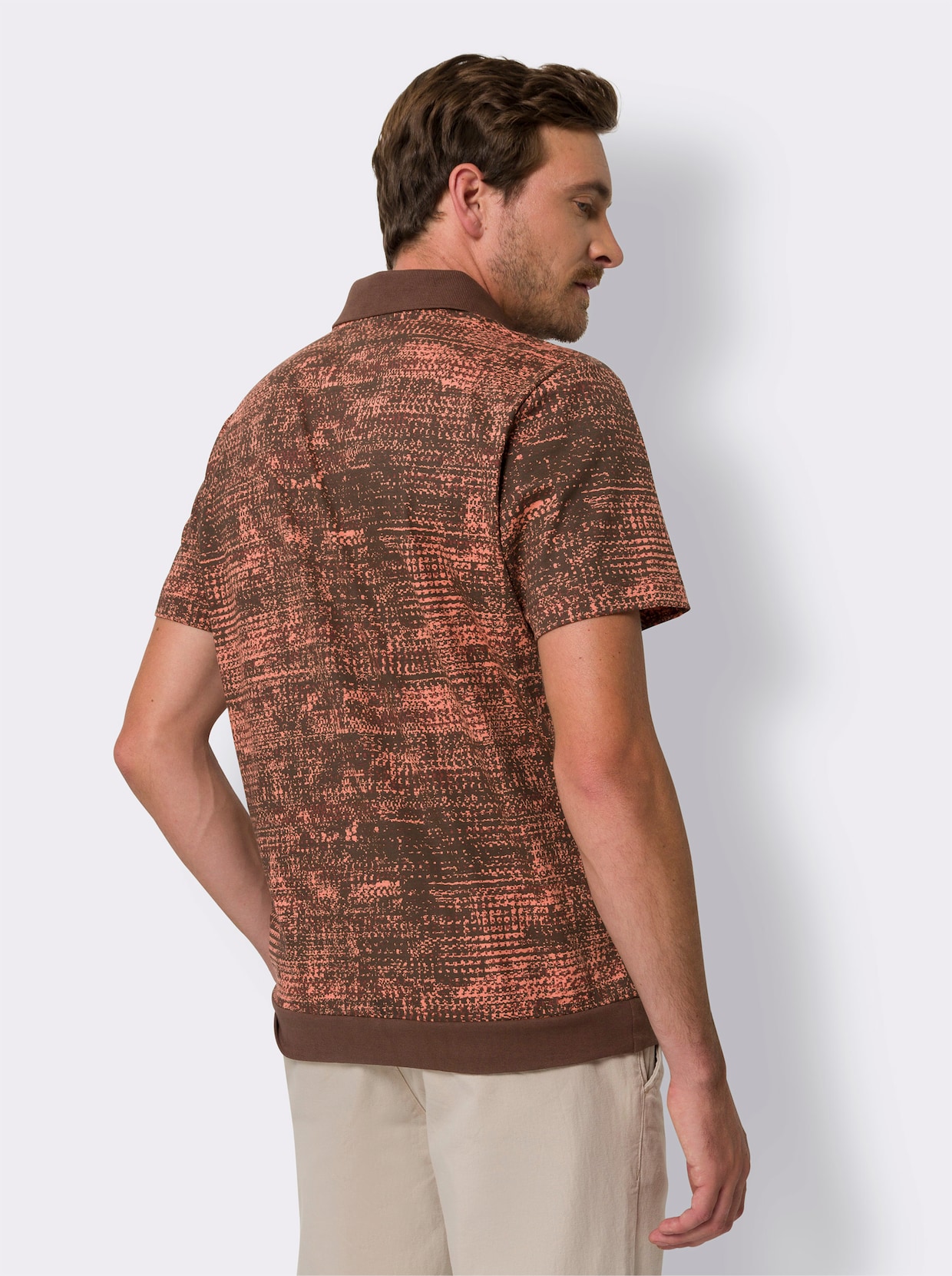 Poloshirt - choco gedessineerd