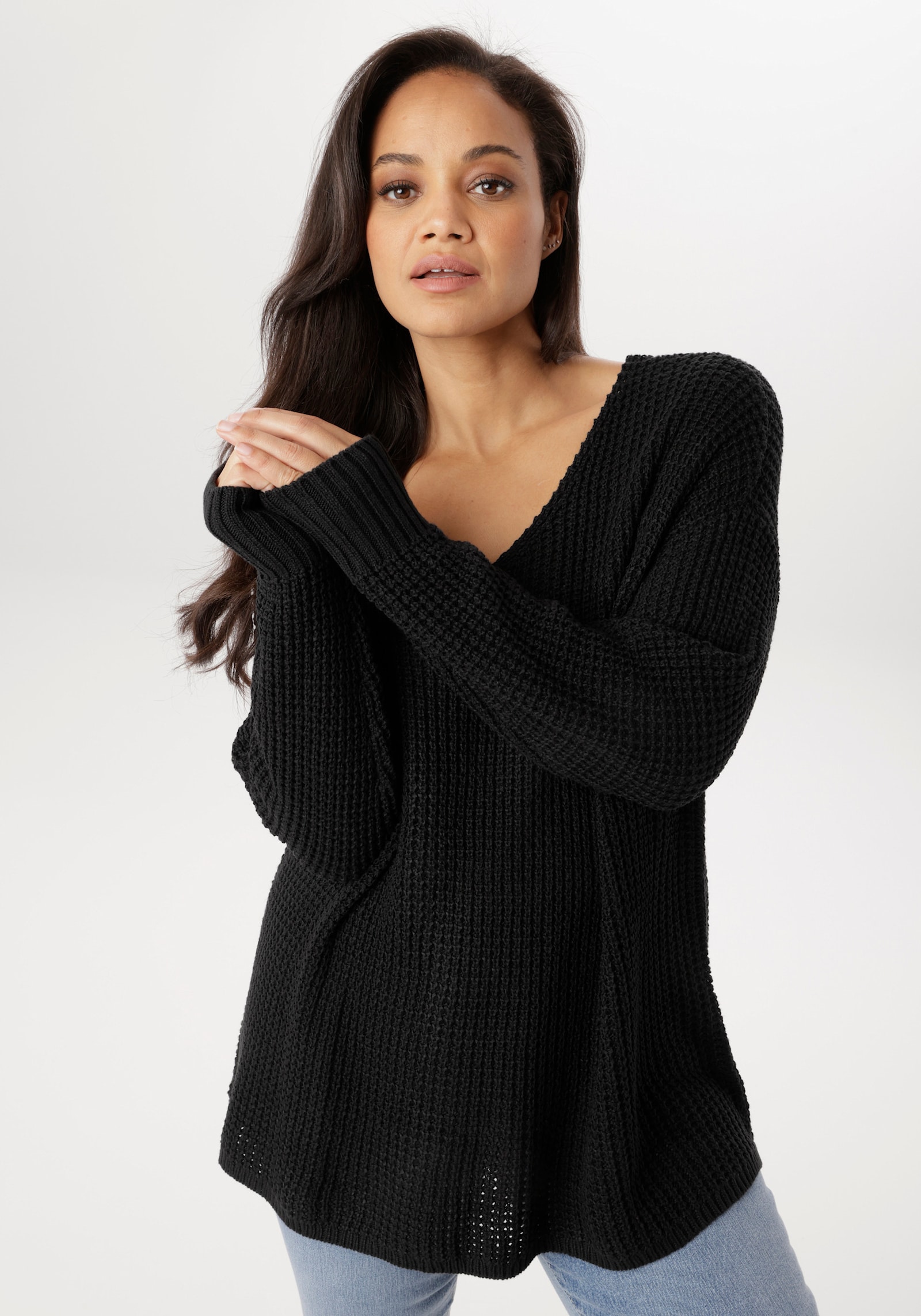 Aniston PLUS Strickpullover - schwarz
