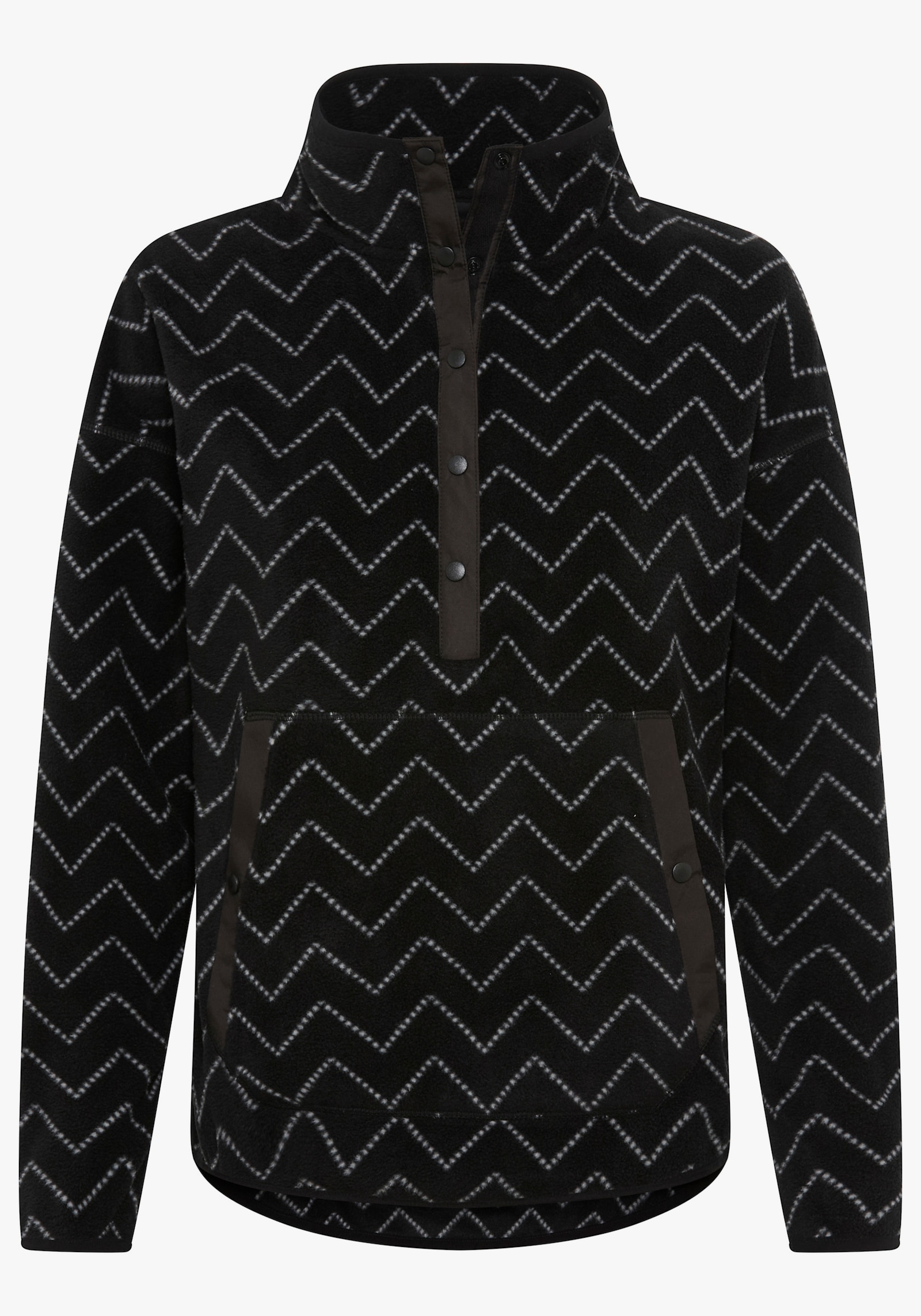 Polarino Fleecepullover - schwarz-grau