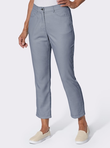 7/8-Hose im Minimal-Muster - dunkelblau-bedruckt