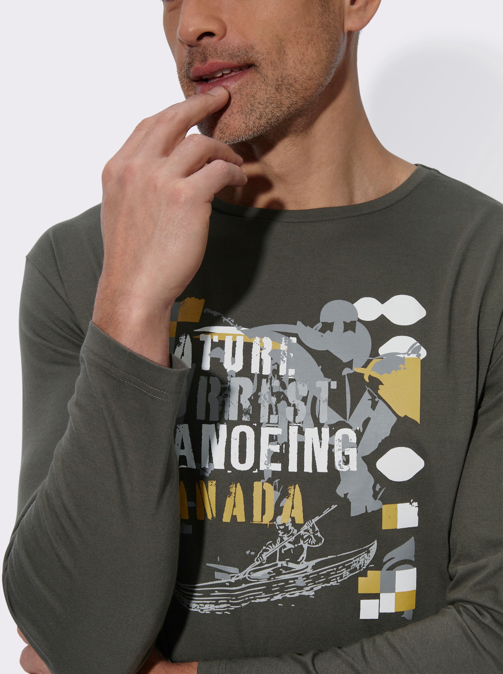 Langarmshirt mit Druckmotiv - graphit