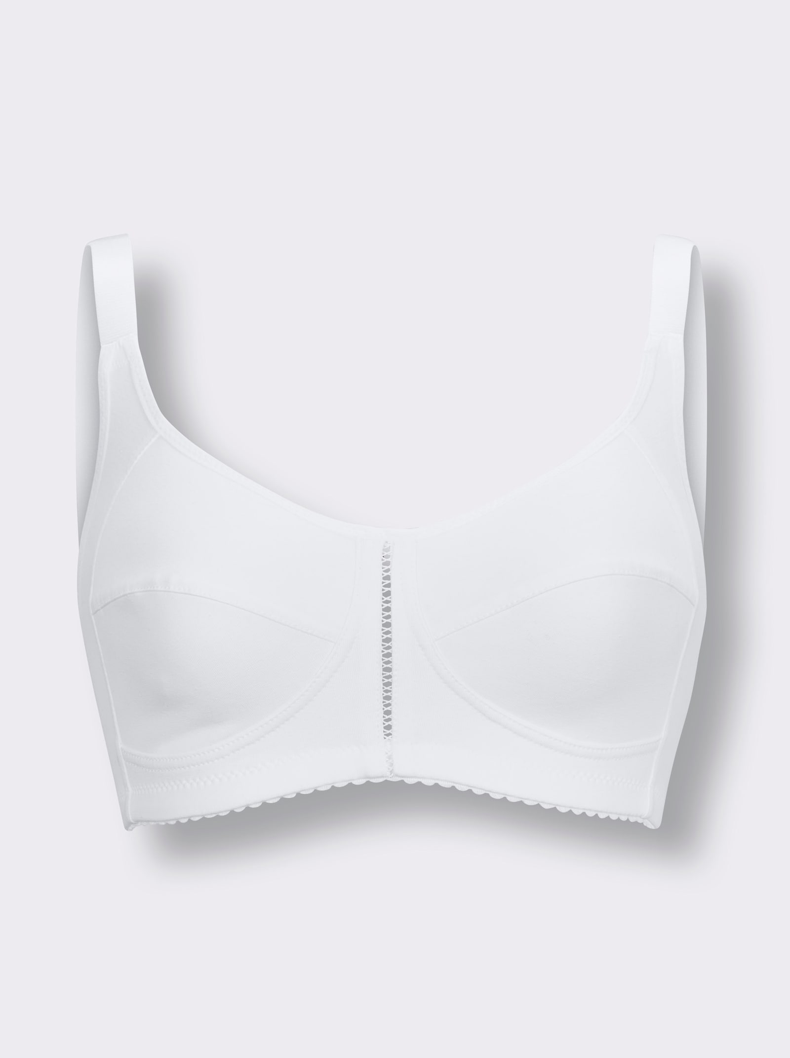 wäschepur Schalen-BH ohne Bügel mit Ziernähten - weiß