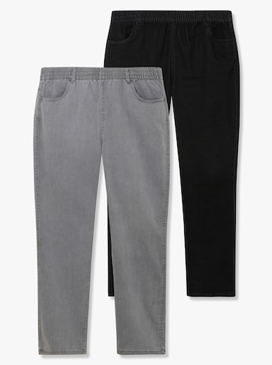 Jeans - grey-denim + black denim