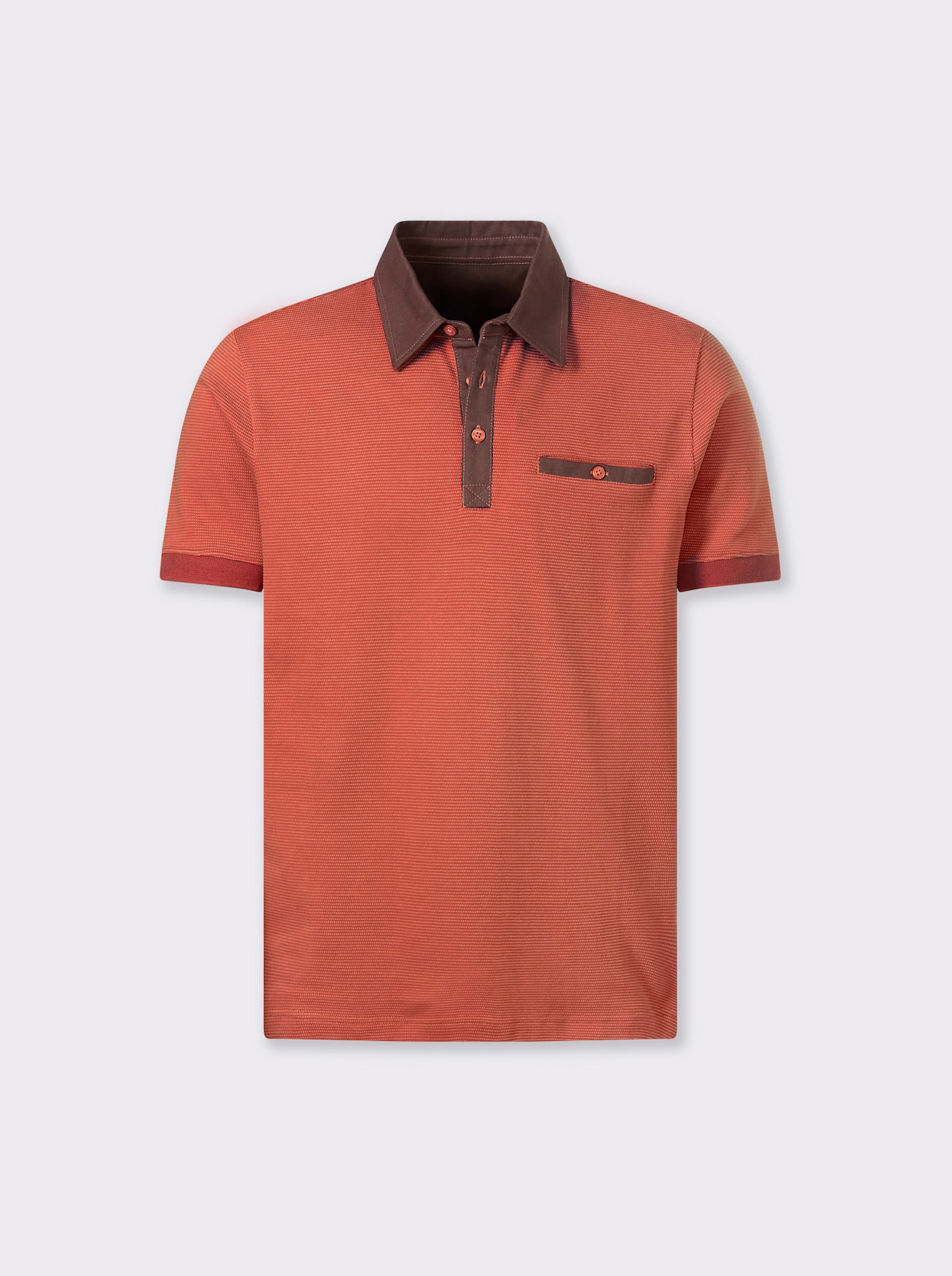 Marco Donati Kurzarmshirt mit Strukurmuster - terra