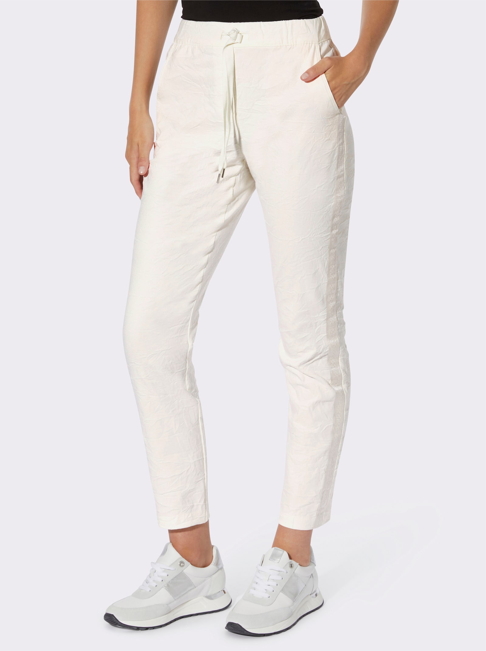 heine Pantalon skinny effet froissé - écru