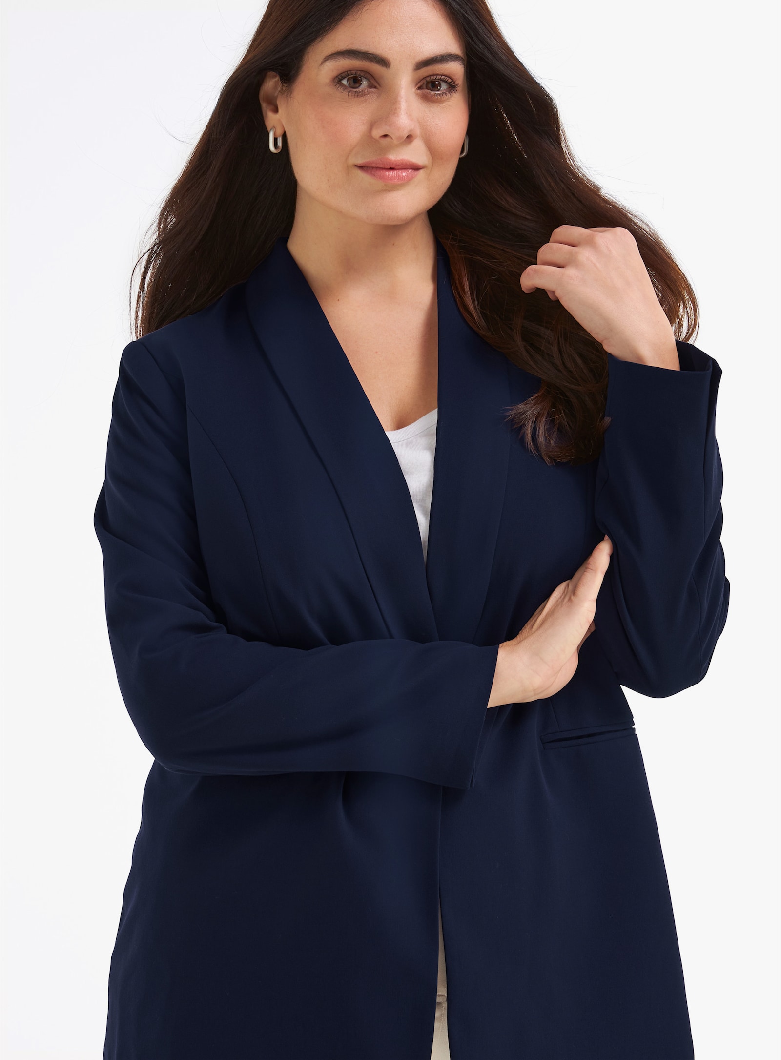 Blazer in langer Form - marine