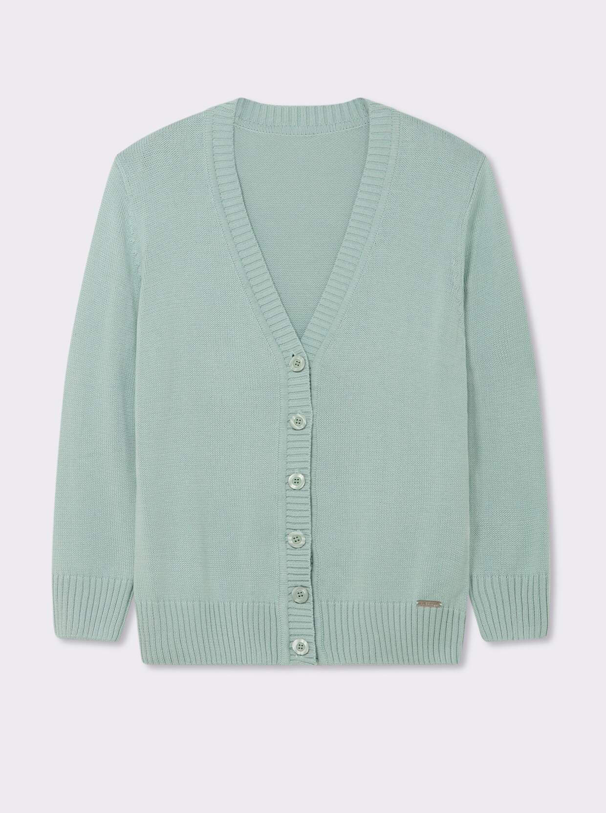 Strickjacke mit farblich abgestimmten Knöpfen - kalkmint