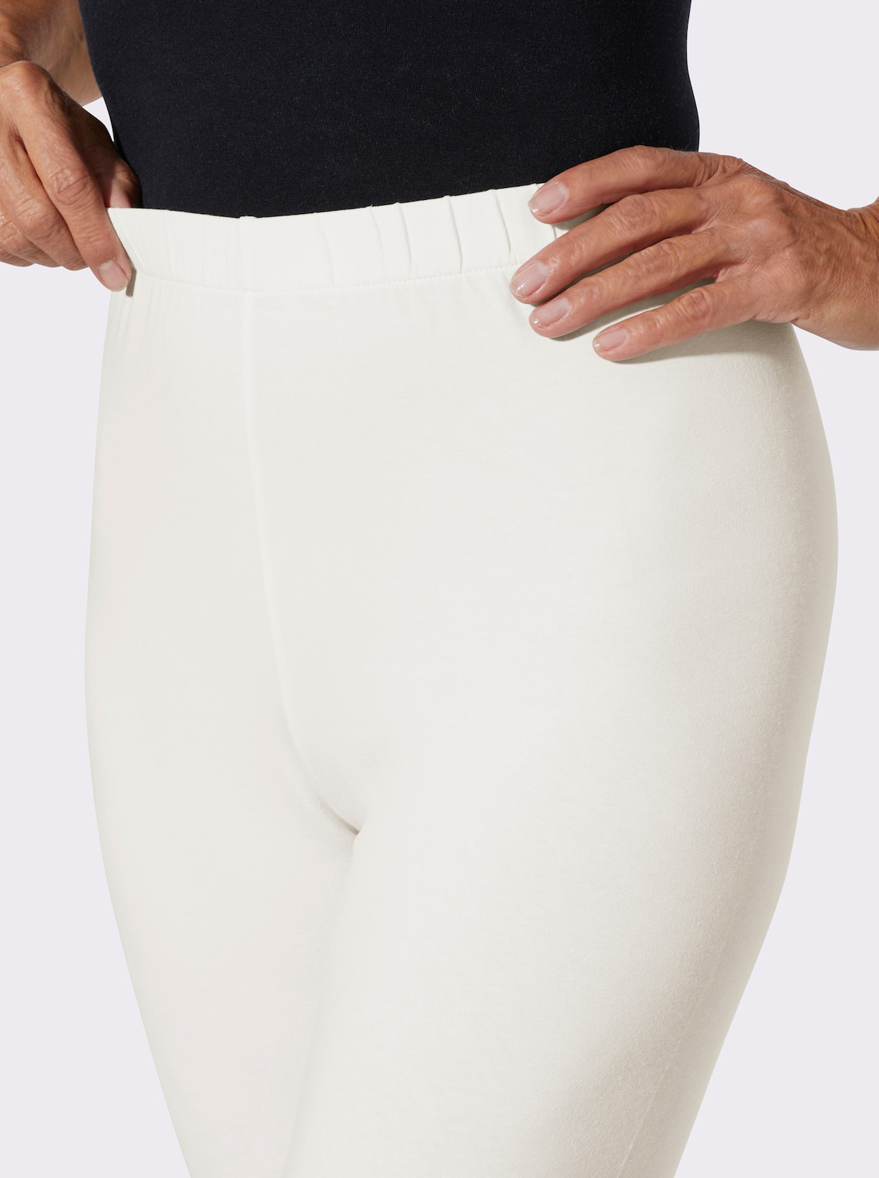 Legíny s lesklými pajetkami - ecru