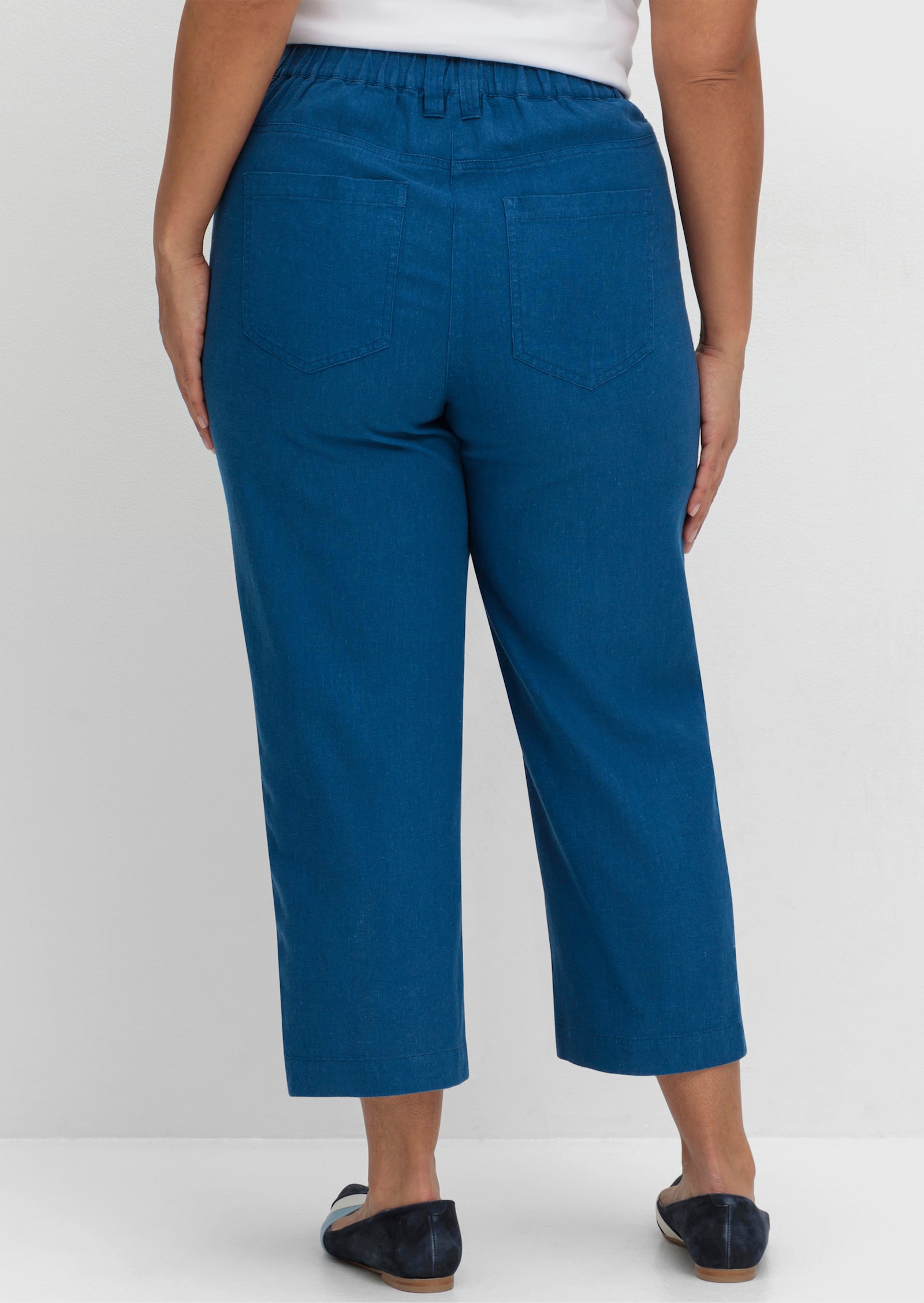 sheego 7/8-Hose aus Leinen-Mix - blaubeere