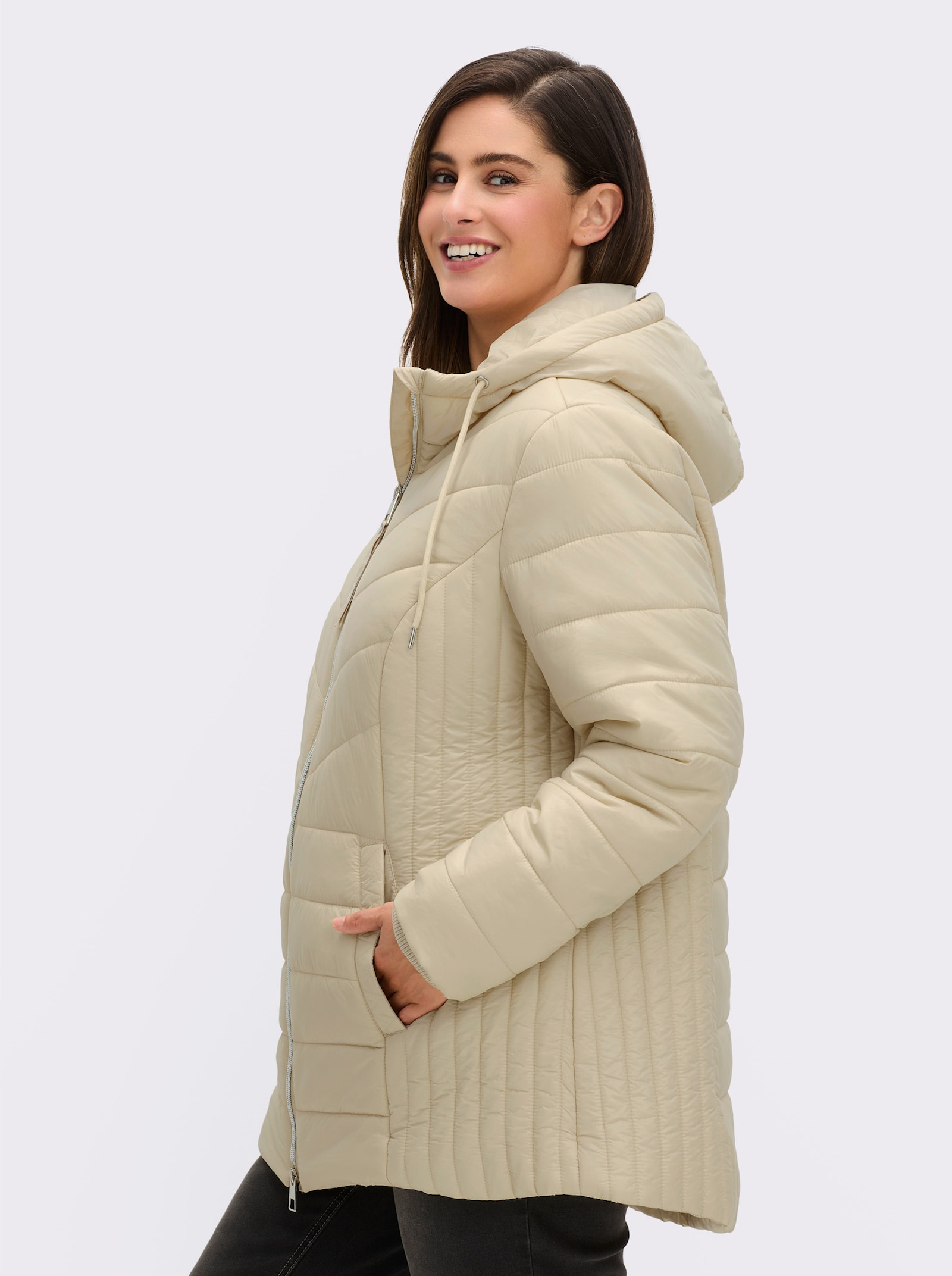 sheego Steppjacke im Steppmuster-Mix - sand