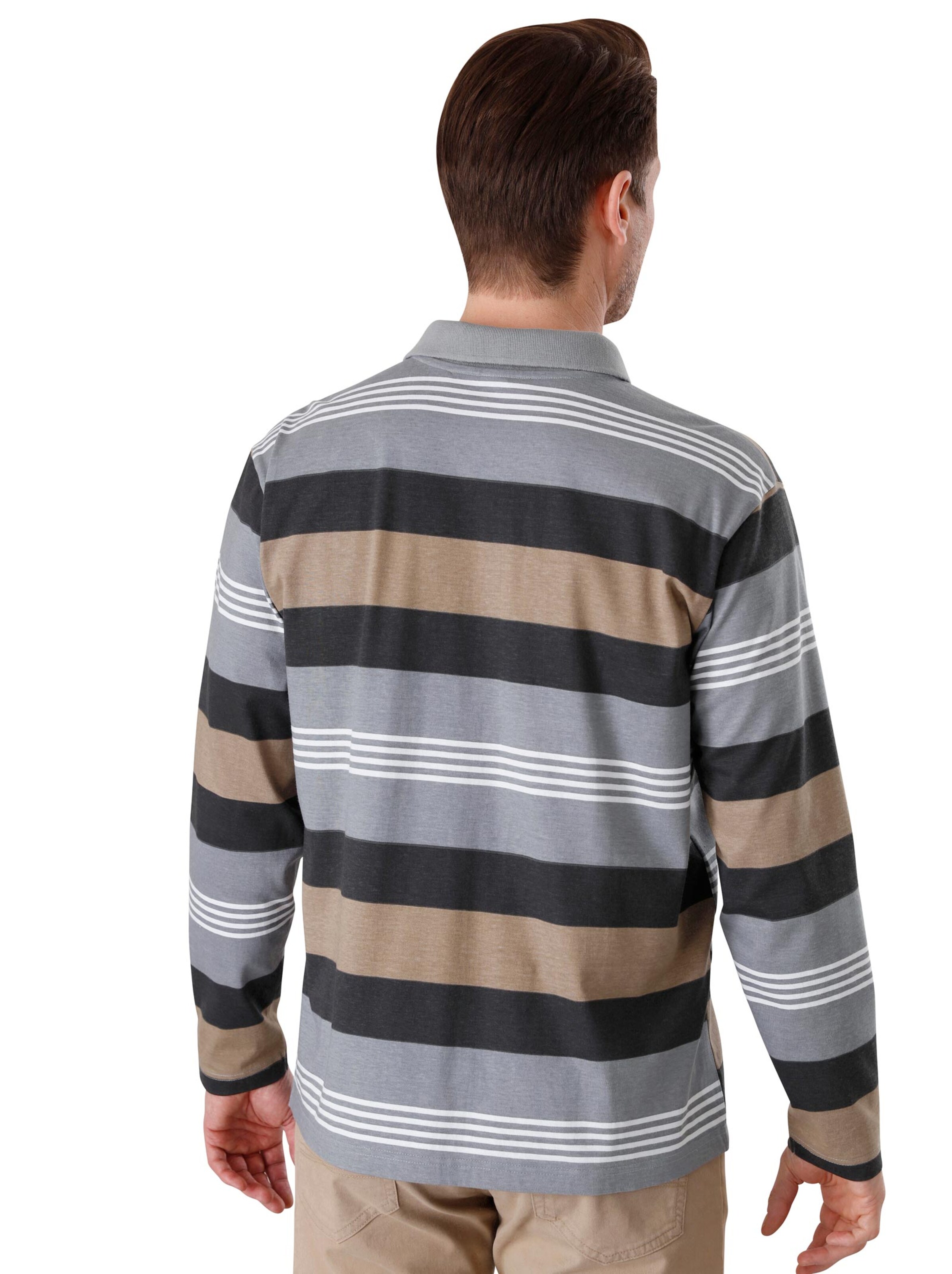 Poloshirt - grau-gestreift