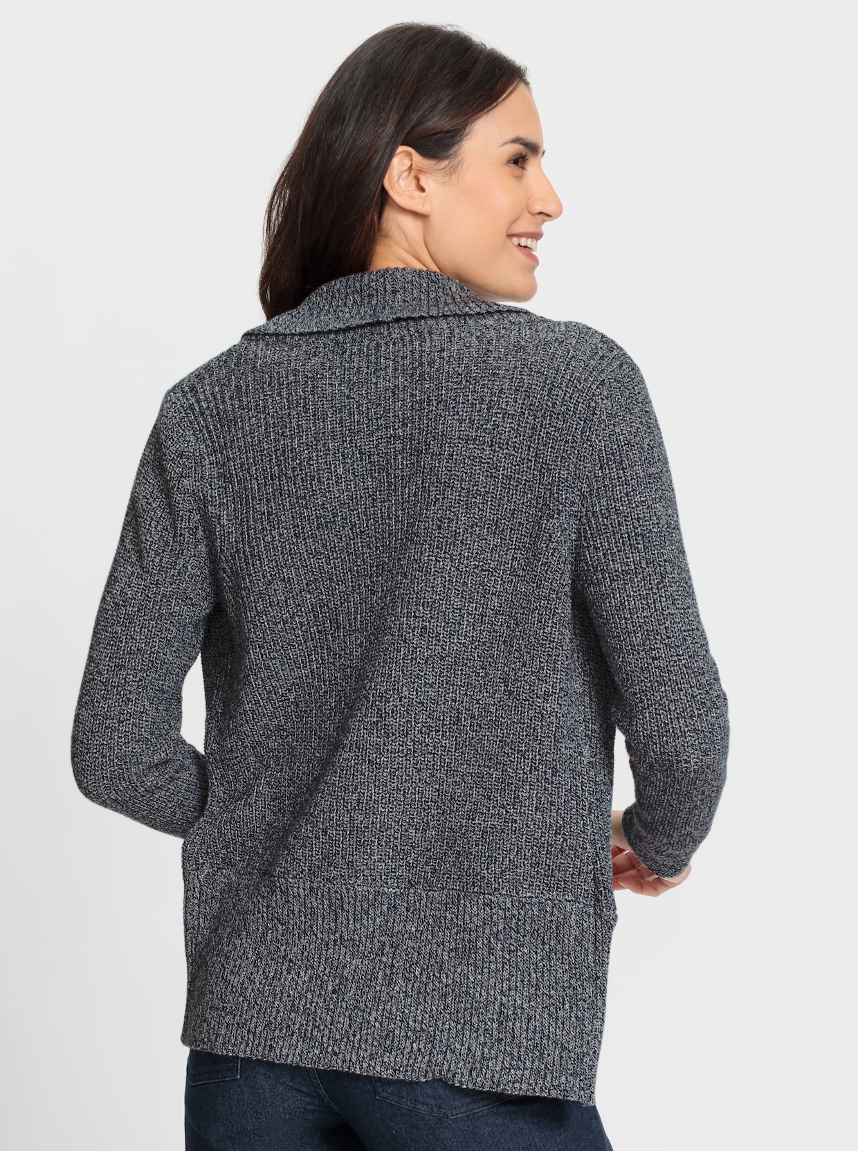 Strickjacke - marine-meliert