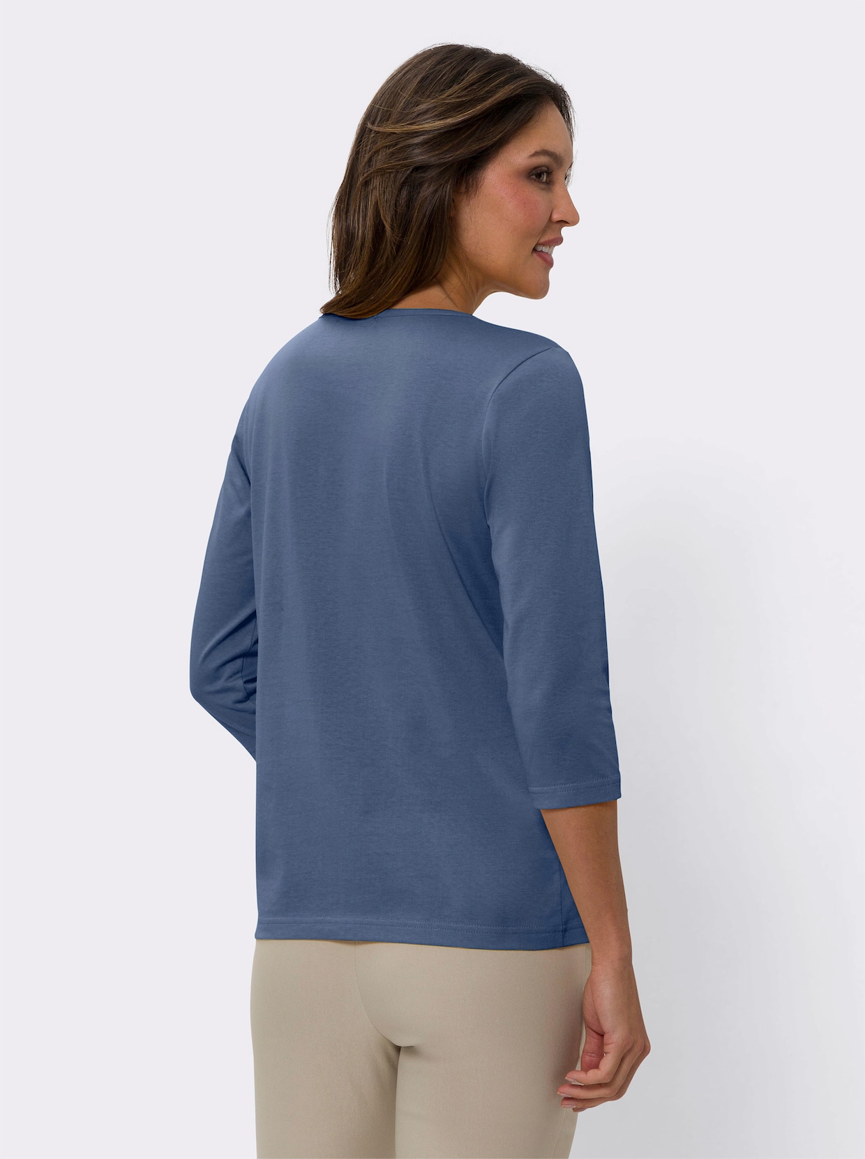 3/4-Arm-Shirt - jeansblau