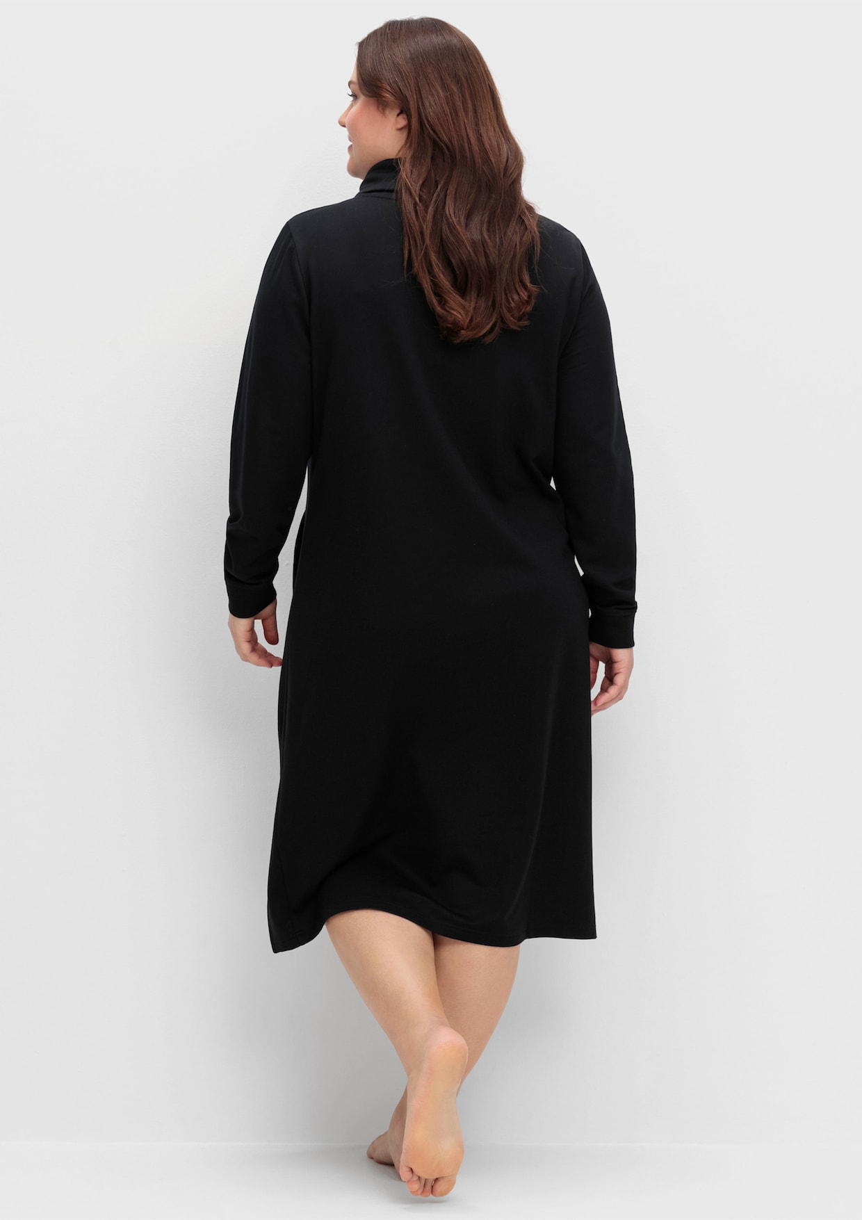 sheego Sweatkleid - schwarz