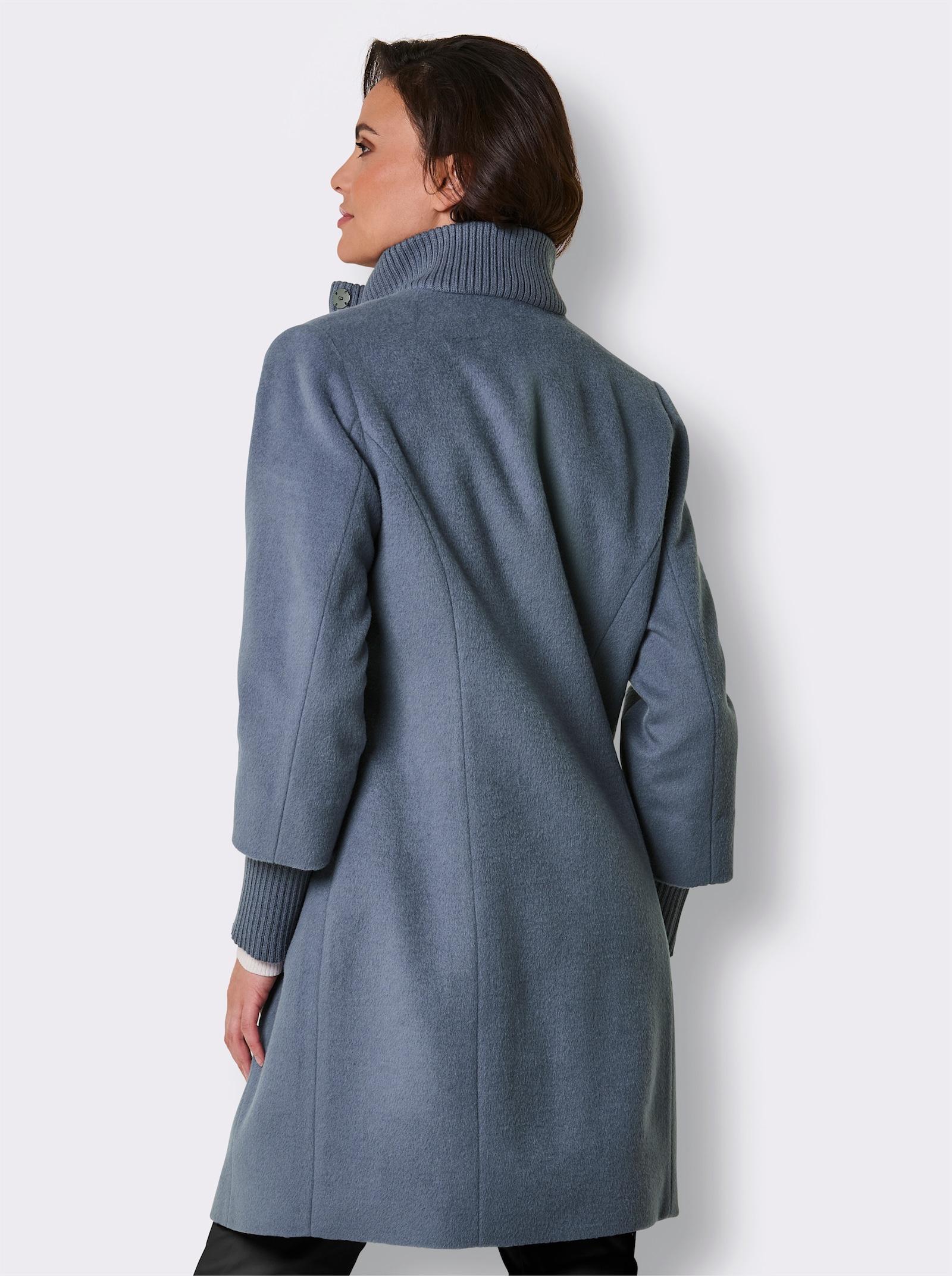 Manisa Wollmantel - taubenblau