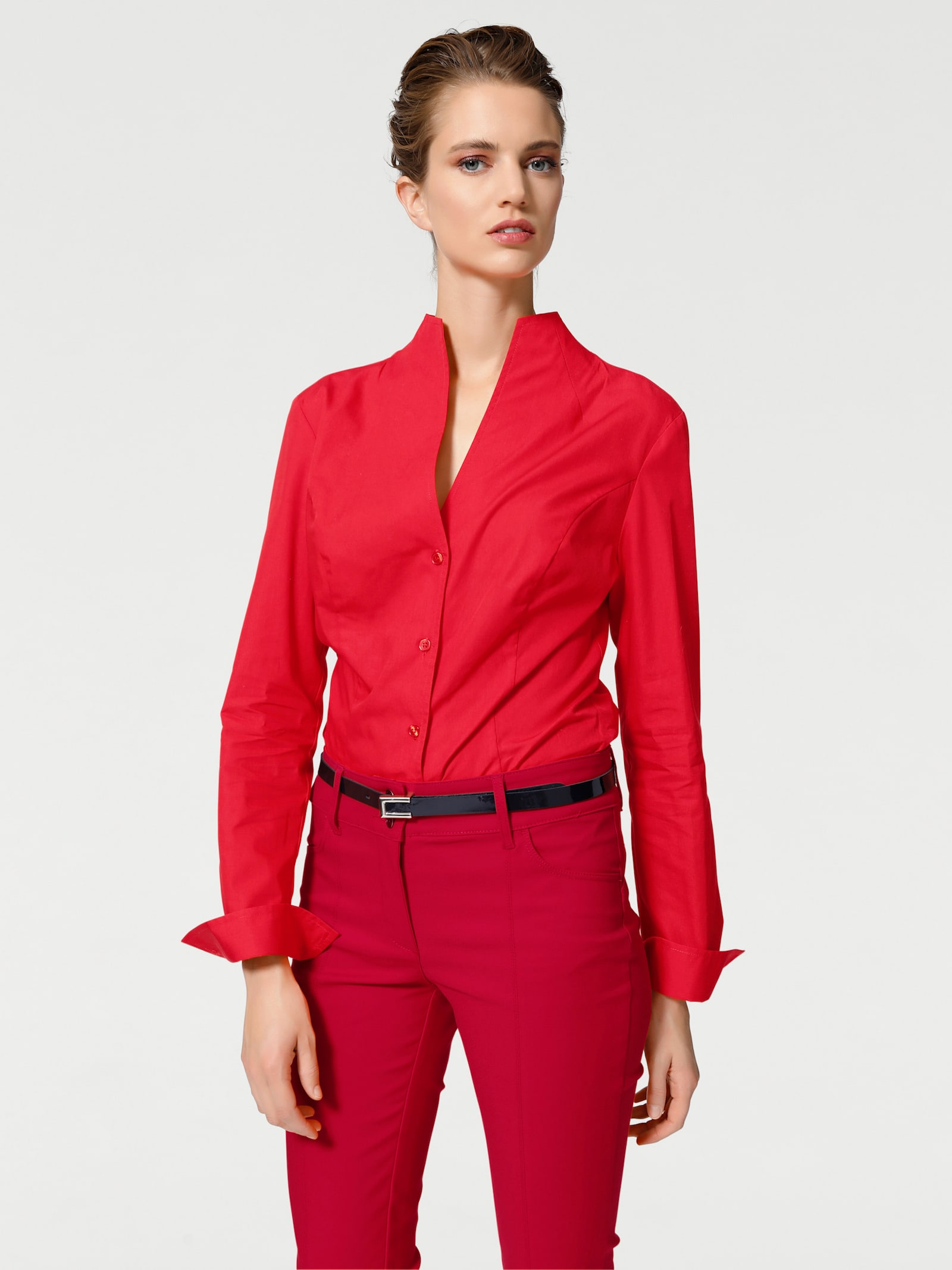 heine Overhemdblouse met opstaande kraag - rood