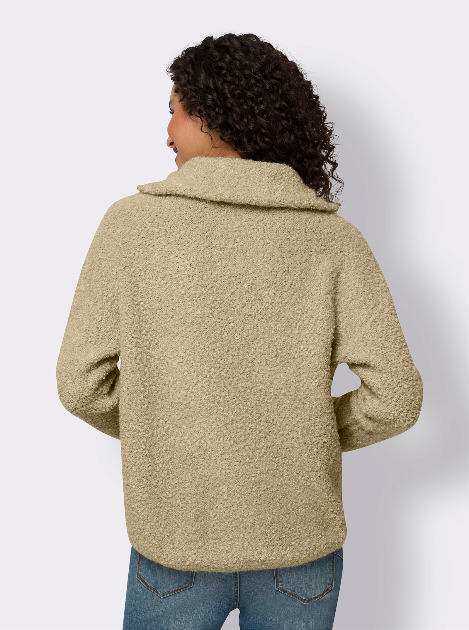 heine Pullover mit Troyerkragen - beige