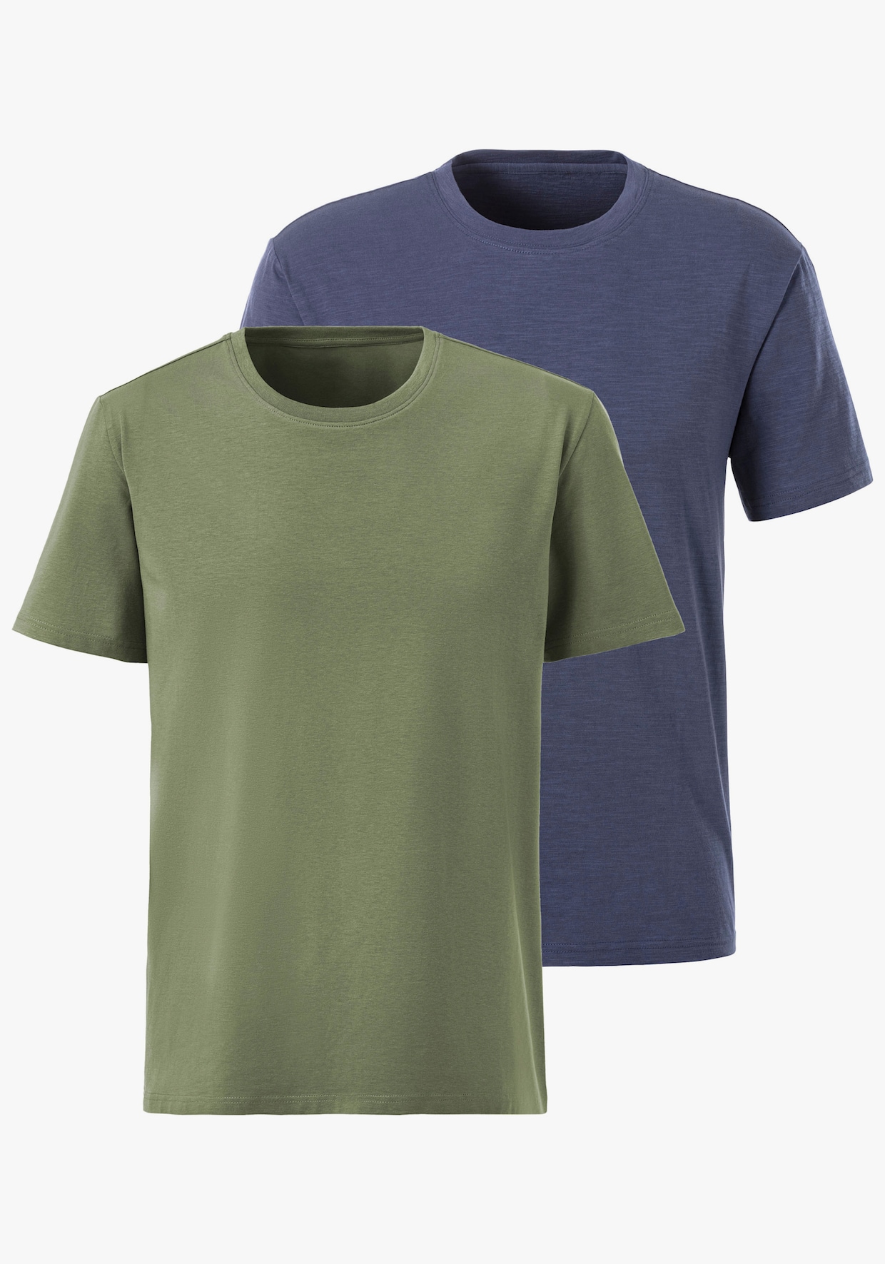 T-shirt - kaki/blauw