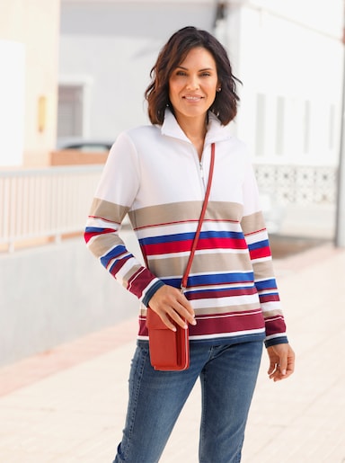 Sweatshirt - ecru-sesam-geringelt