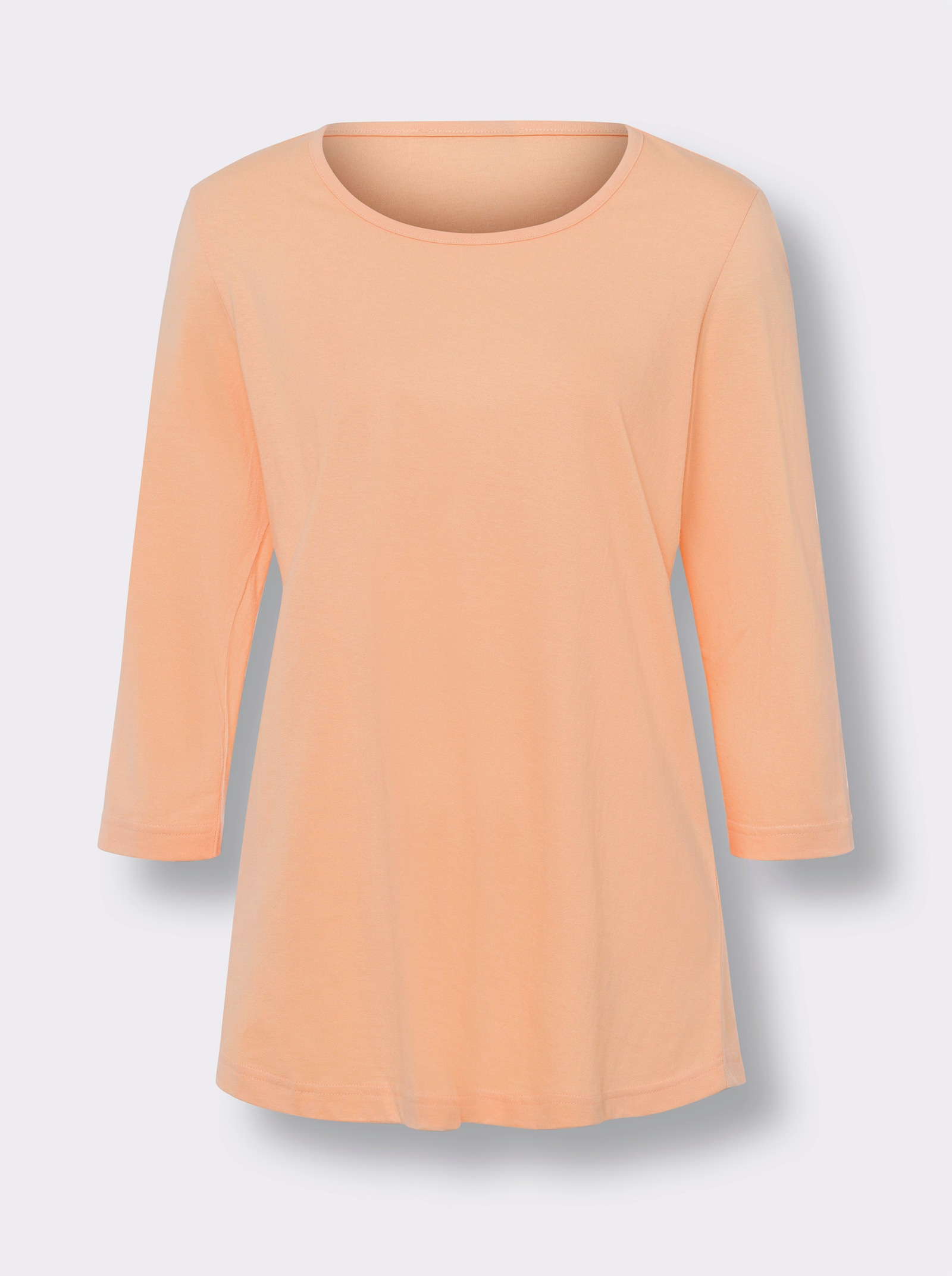 Lang shirt per 2 stuks - hemelsblauw + apricot