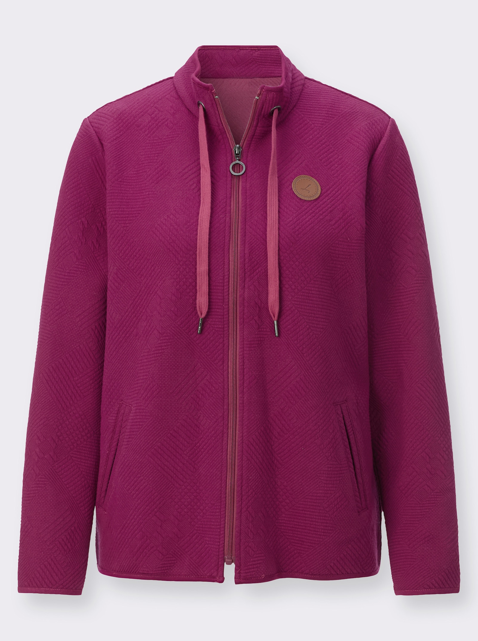 Shirtjacke im Jacquard-Mustermix - malve