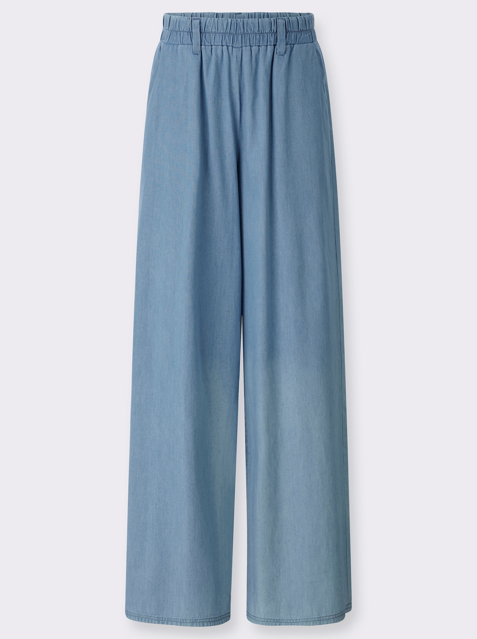 Palazzohose aus reiner Baumwolle - blue-bleached