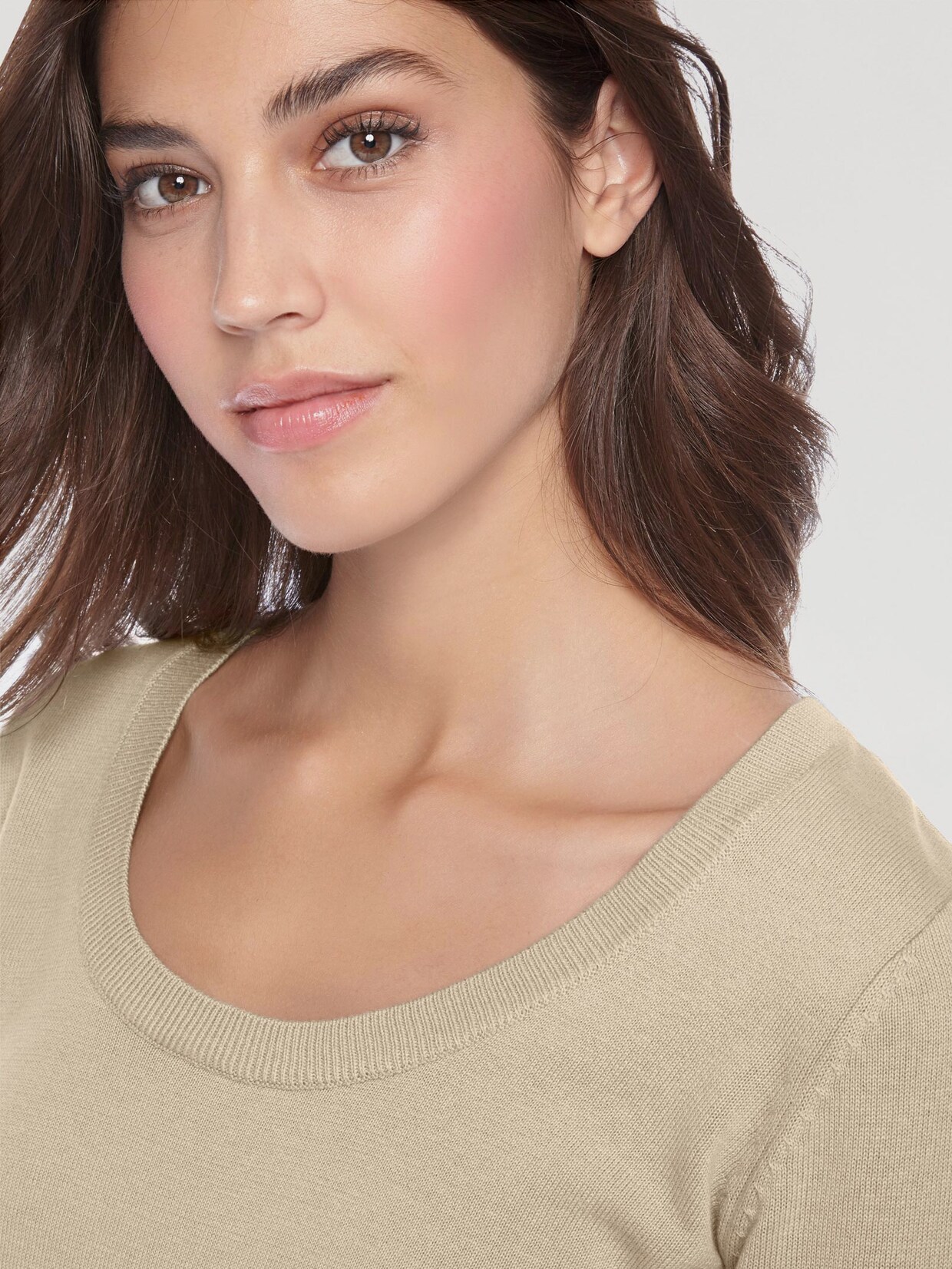 Linea Tesini Pullover met ronde hals - beige