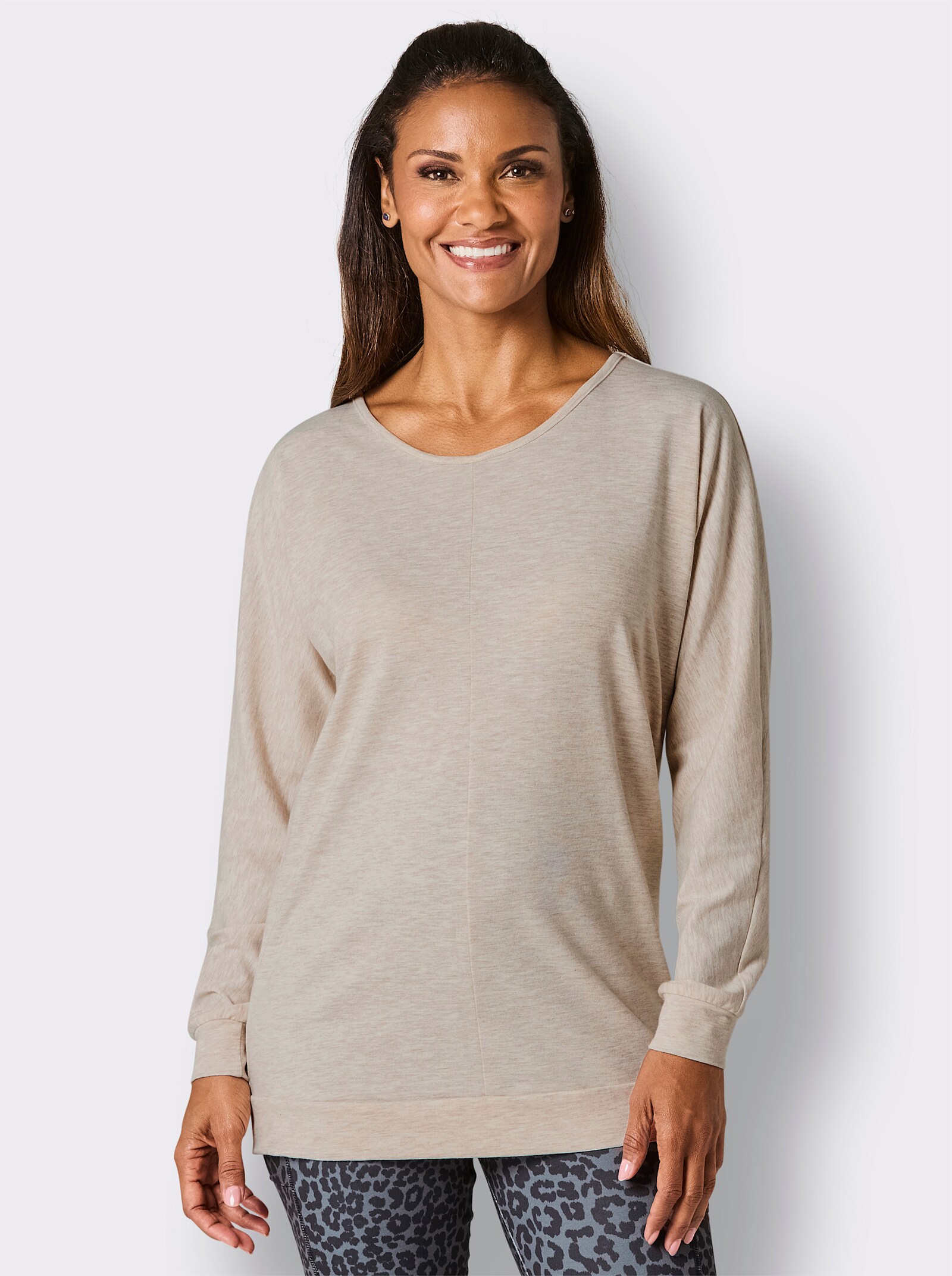 Catamaran Sports Funktionsshirt mit Fledermaus-Ärmeln - champagner-meliert