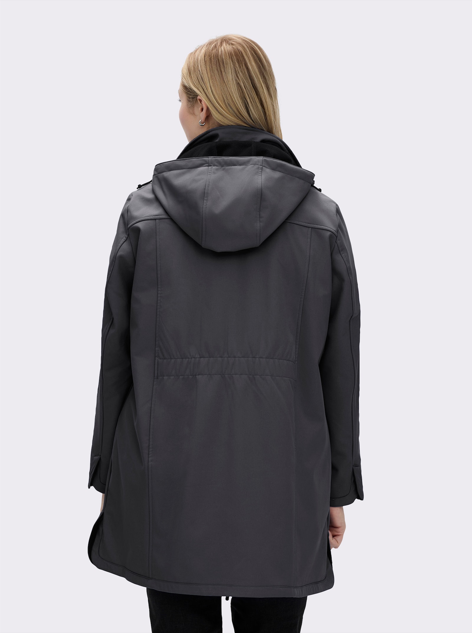 Softshelljacke mit Gummizug im Rücken - anthrazit