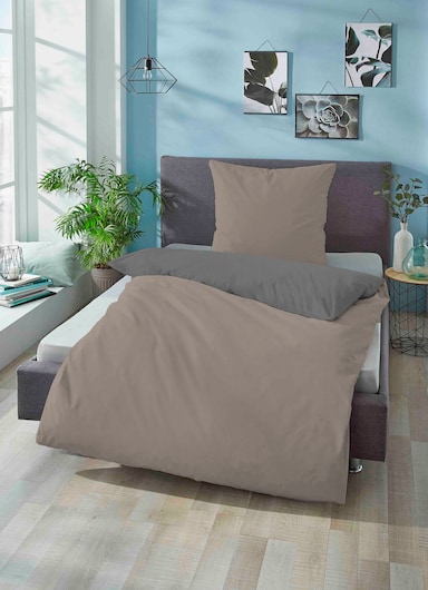Biberna Bettwäsche - taupe-grau