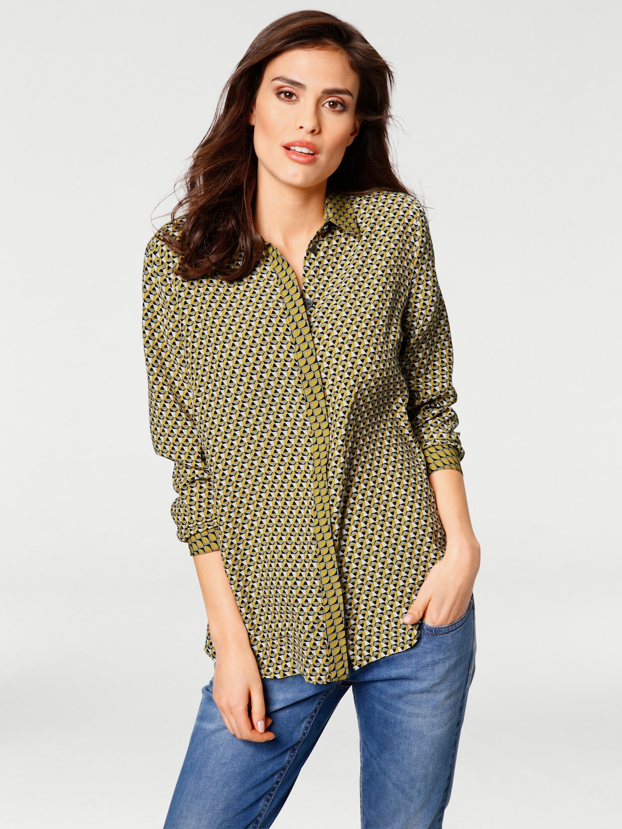 heine Blouse met print - geel/grijs