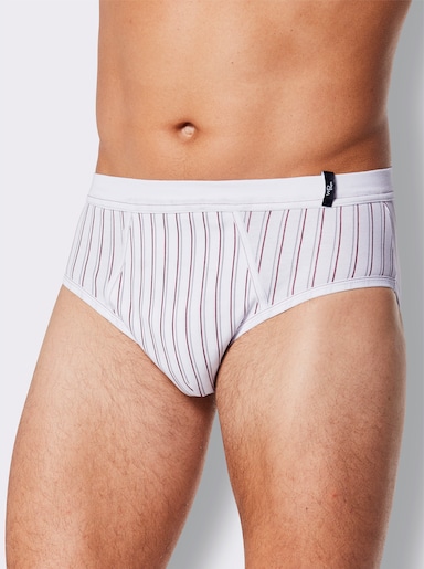 wäschepur men Slip - weiß-steingrau-gestreift
