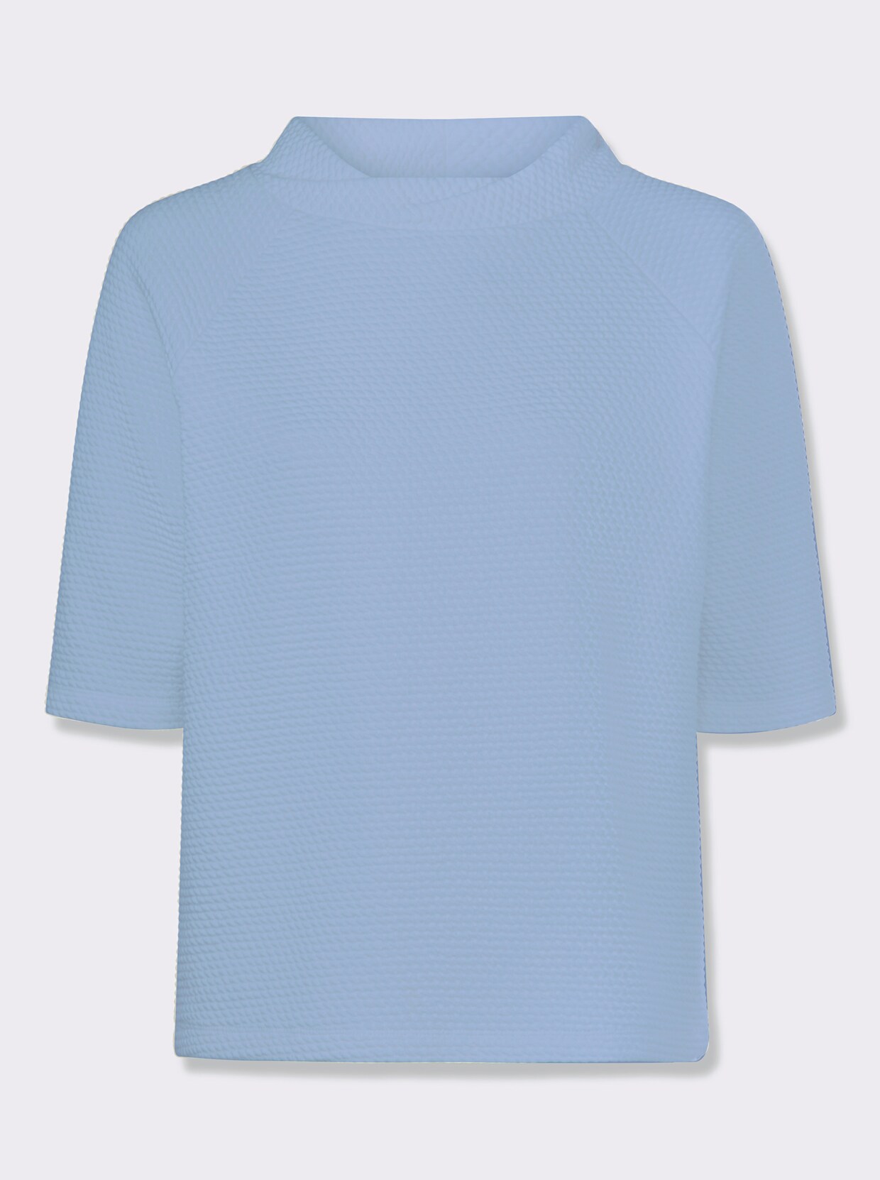 heine Shirt met opstaande kraag en wafelstructuur - ijsblauw