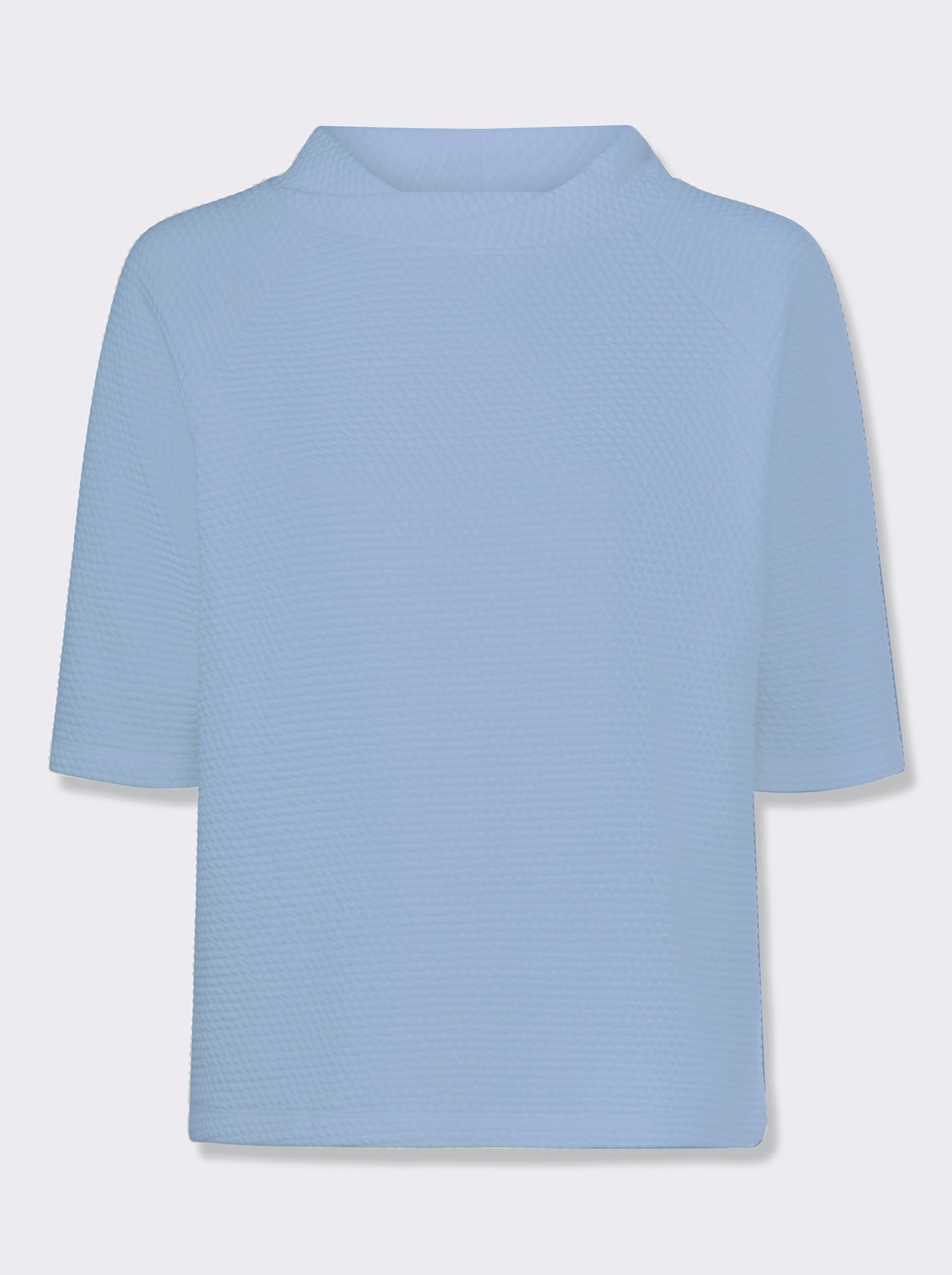 heine Stehkragenshirt mit Waffelstruktur - eisblau