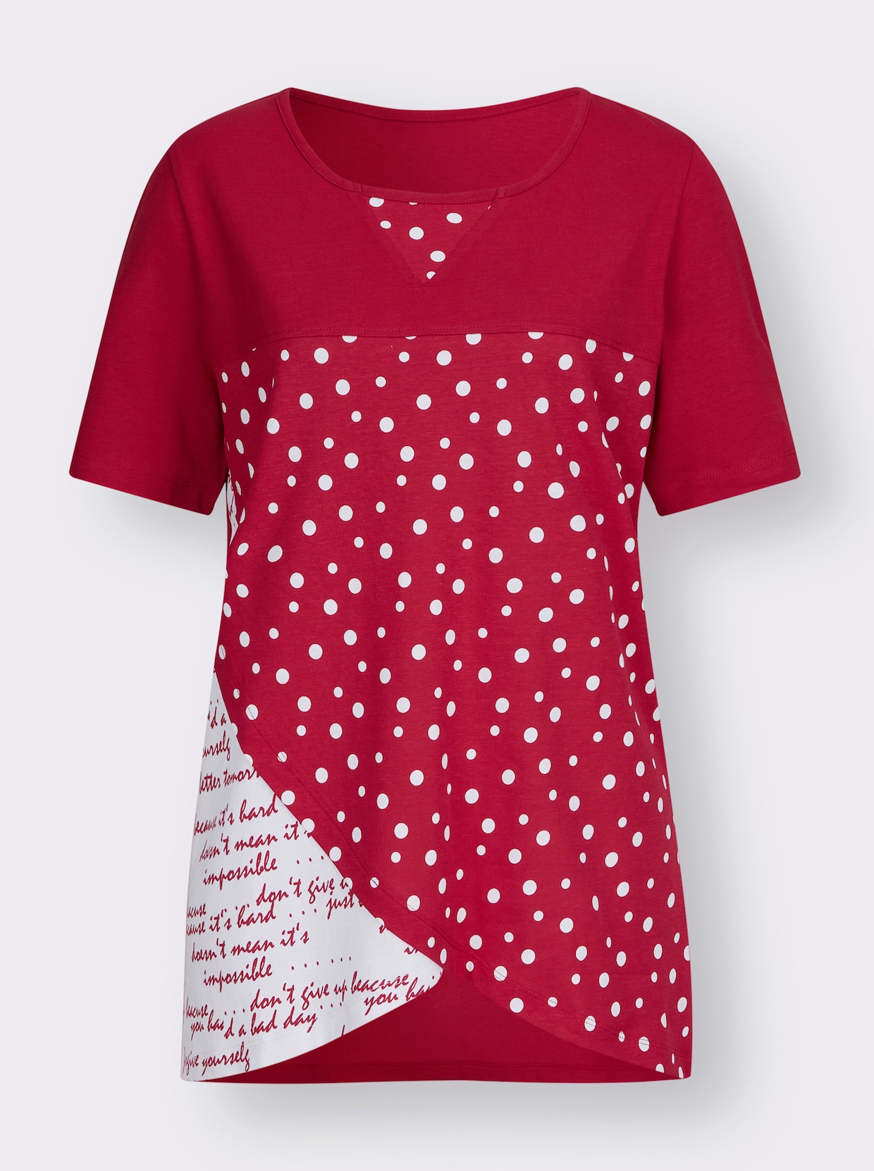 Dlhé tričko - Červená – biela