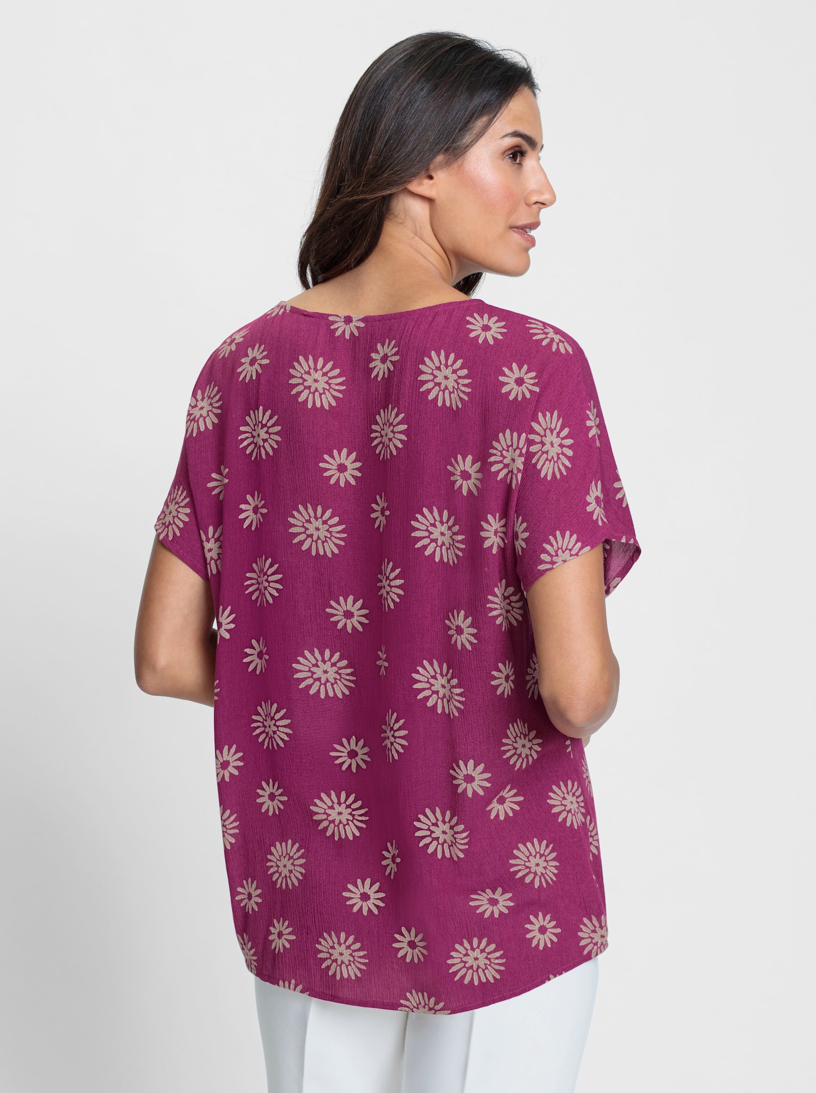 Druckbluse mit überschnittenen Schultern - erika-sesam-bedruckt