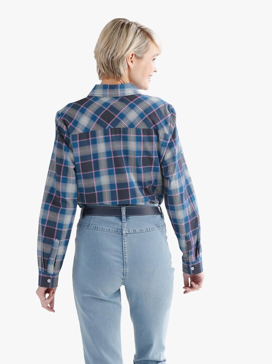 Bluse - blau-kariert
