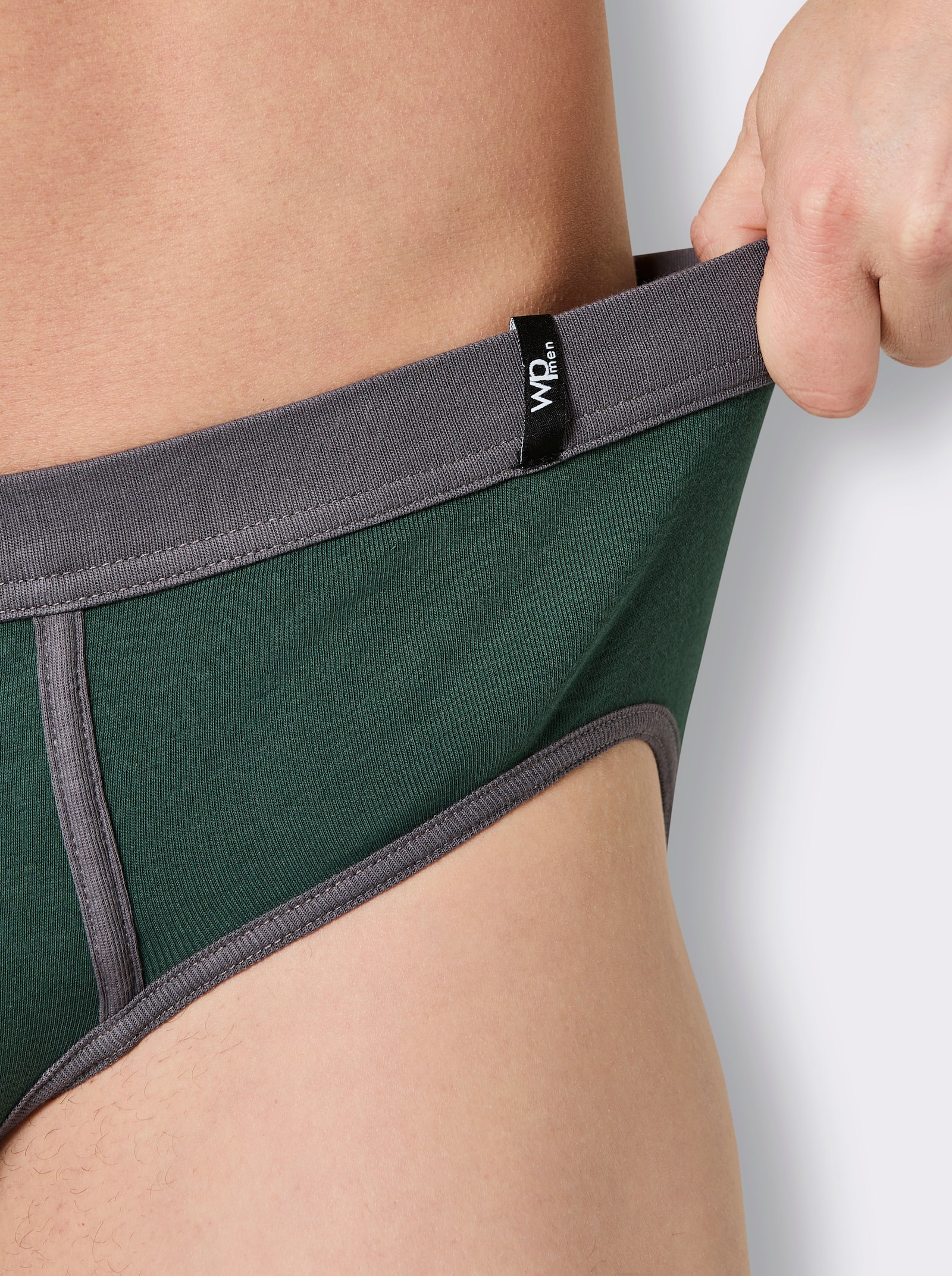 wäschepur men Slip - anthrazit + moos